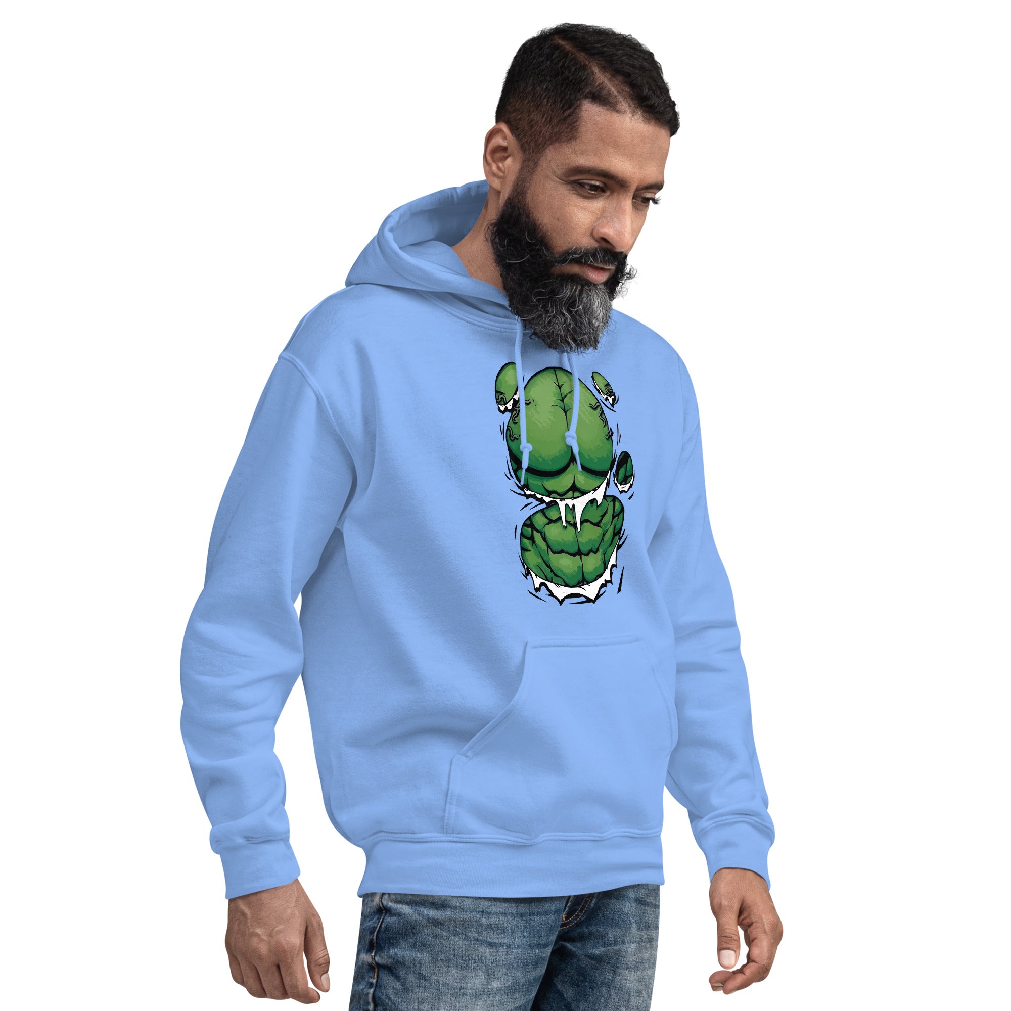 Foto di - Felpa stampata Unisex – Morbida con Cappuccio e Tasca Frontale – Stile Streetwear – Hulk-DTG-Biiply