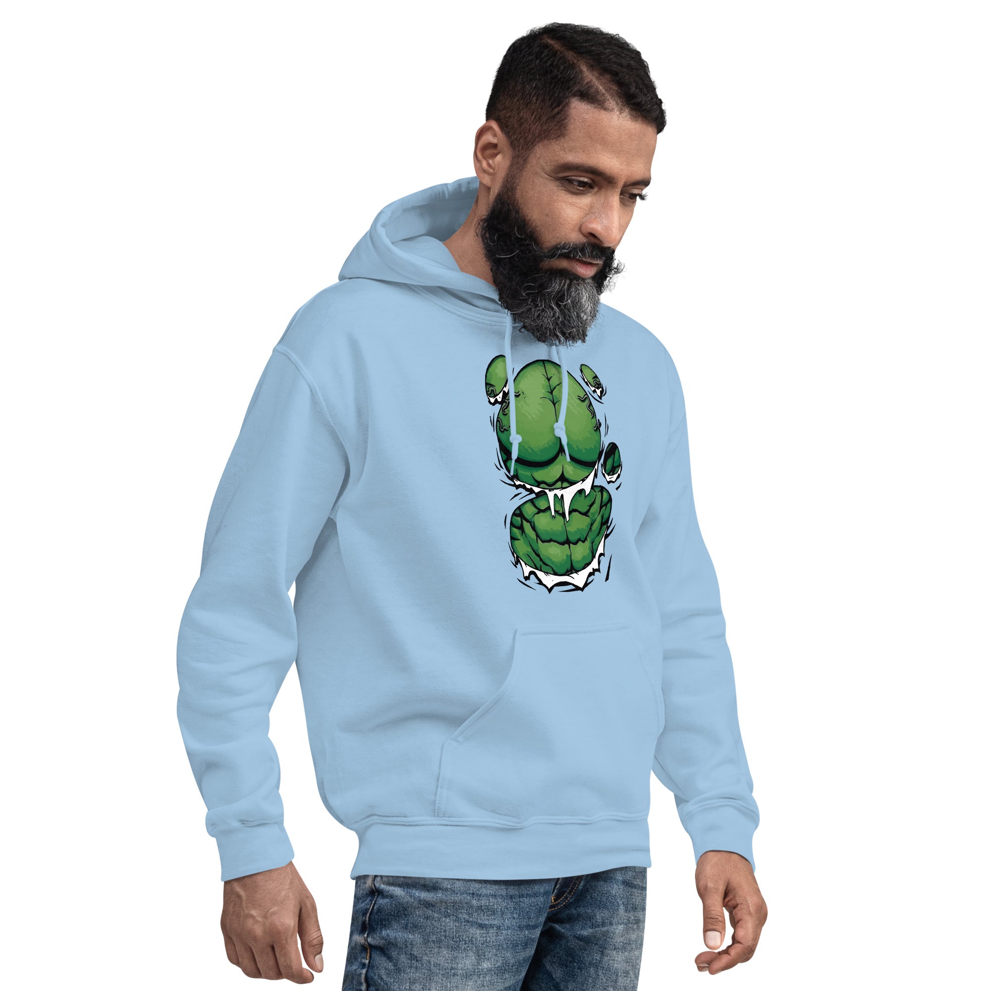 Foto di - Felpa stampata Unisex – Morbida con Cappuccio e Tasca Frontale – Stile Streetwear – Hulk-DTG-Biiply