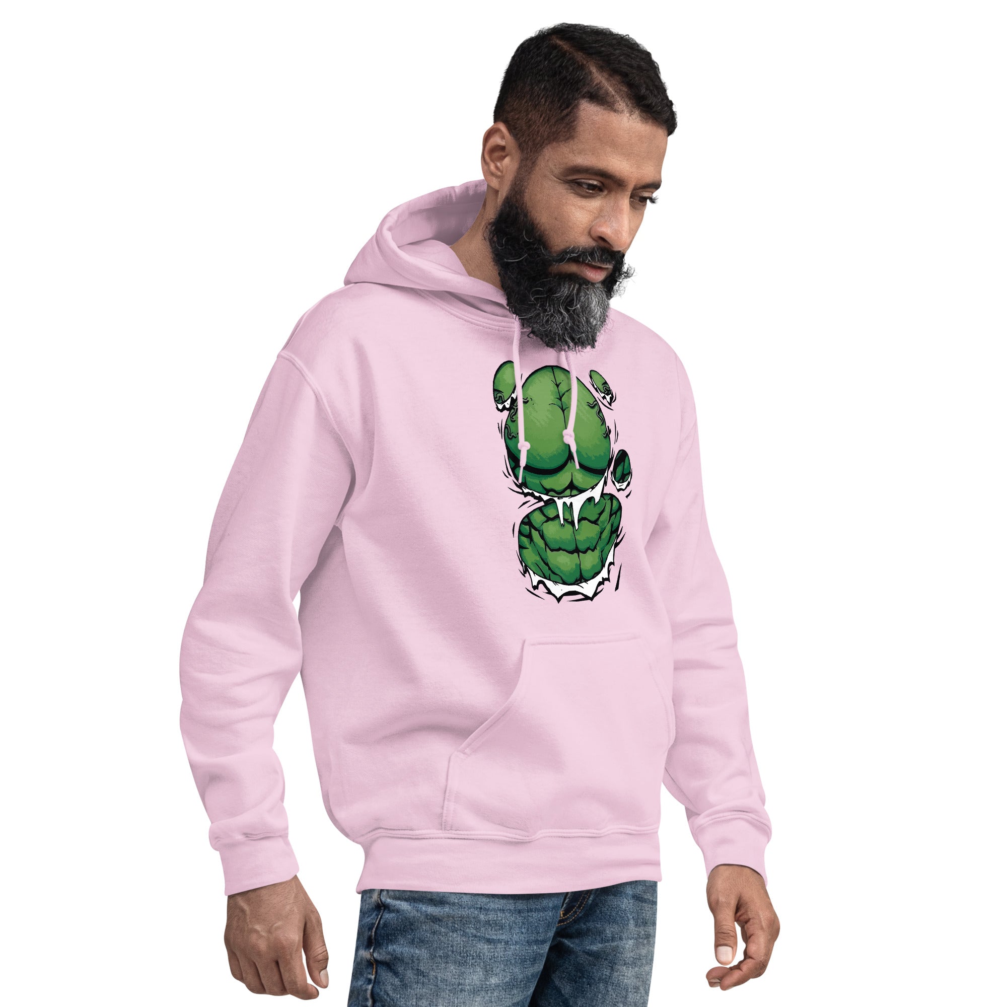 Foto di - Felpa stampata Unisex – Morbida con Cappuccio e Tasca Frontale – Stile Streetwear – Hulk-DTG-Biiply