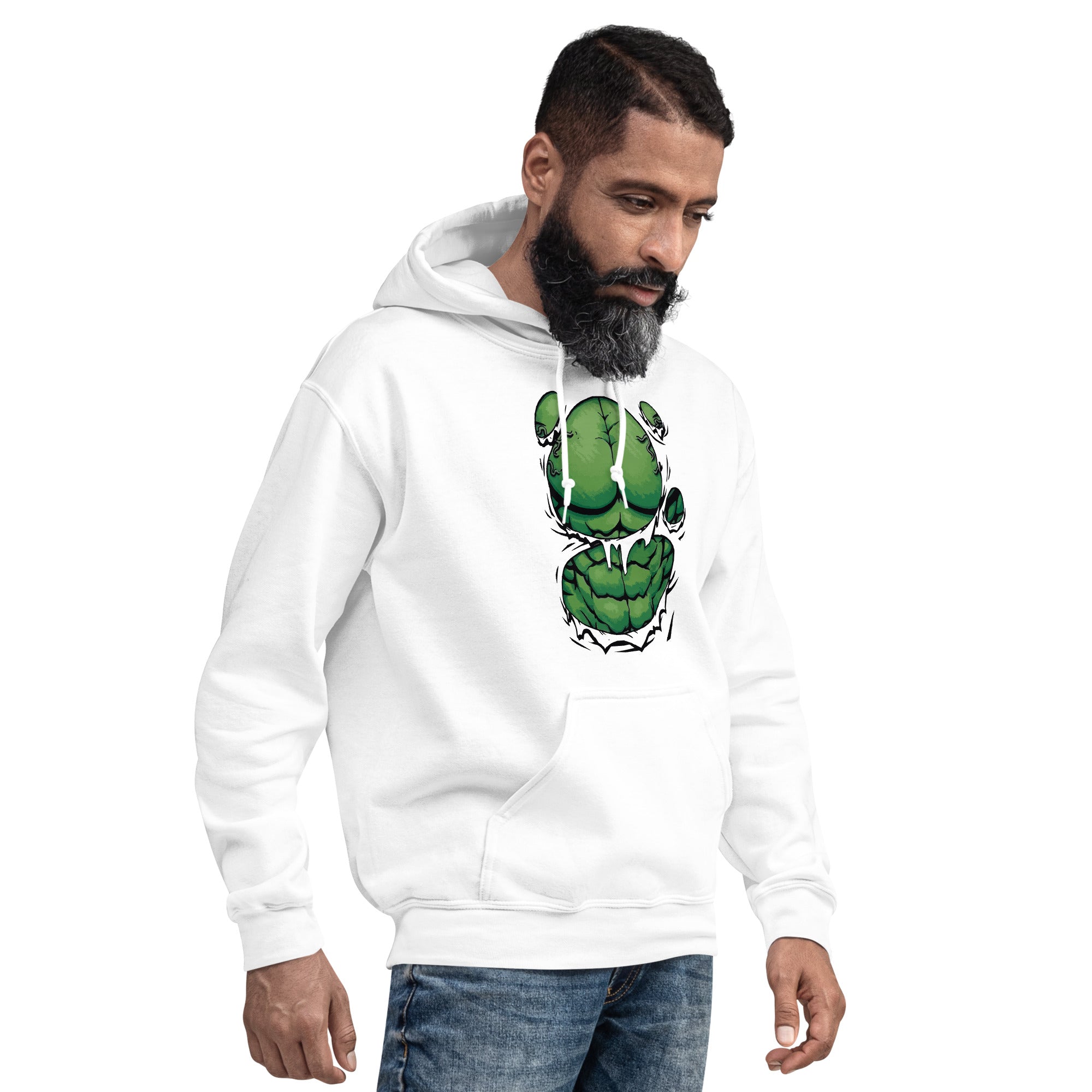 Foto di - Felpa stampata Unisex – Morbida con Cappuccio e Tasca Frontale – Stile Streetwear – Hulk-DTG-Biiply