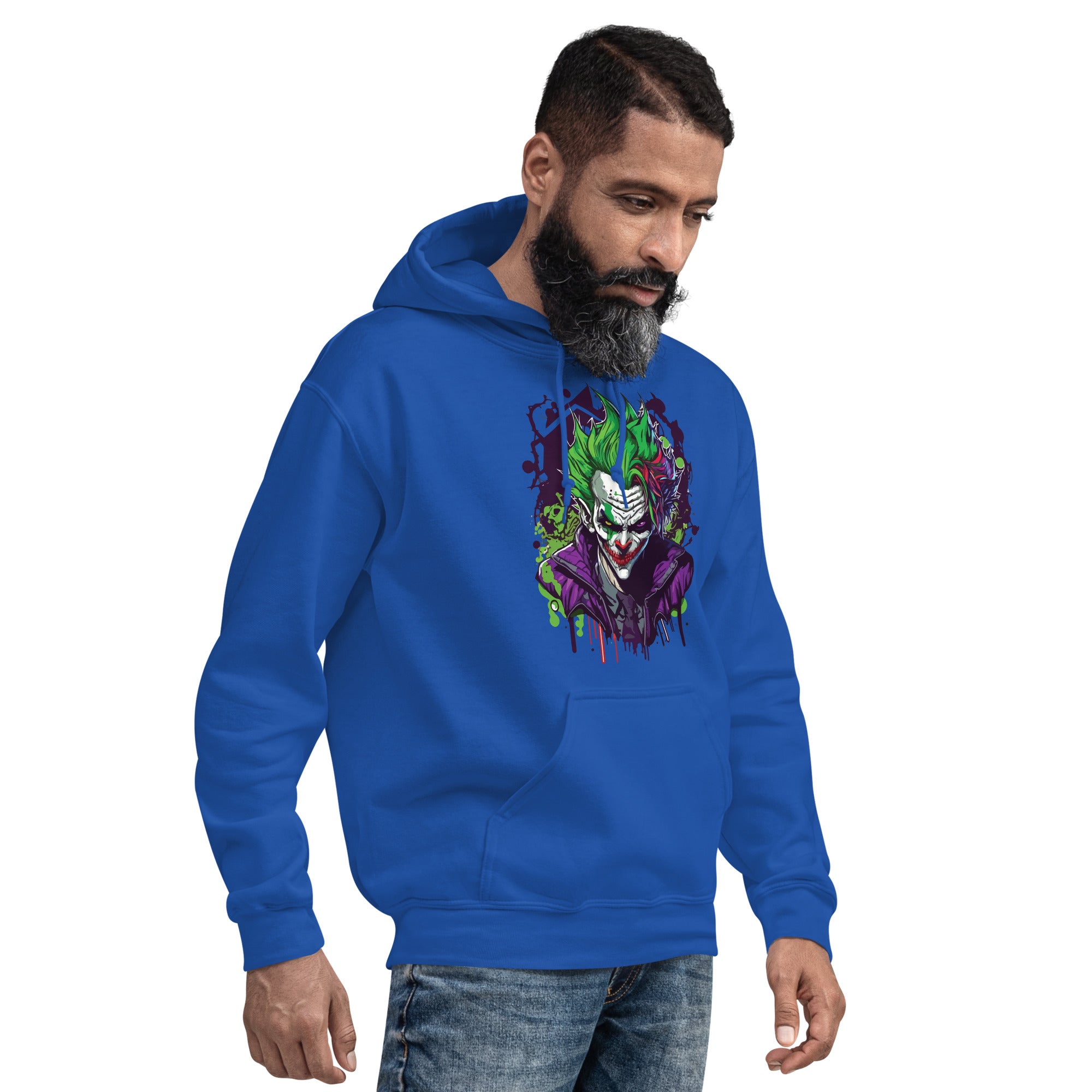 Foto di - Felpa stampata Unisex – Morbida con Cappuccio e Tasca Frontale – Stile Streetwear – Joker-DTG-Biiply