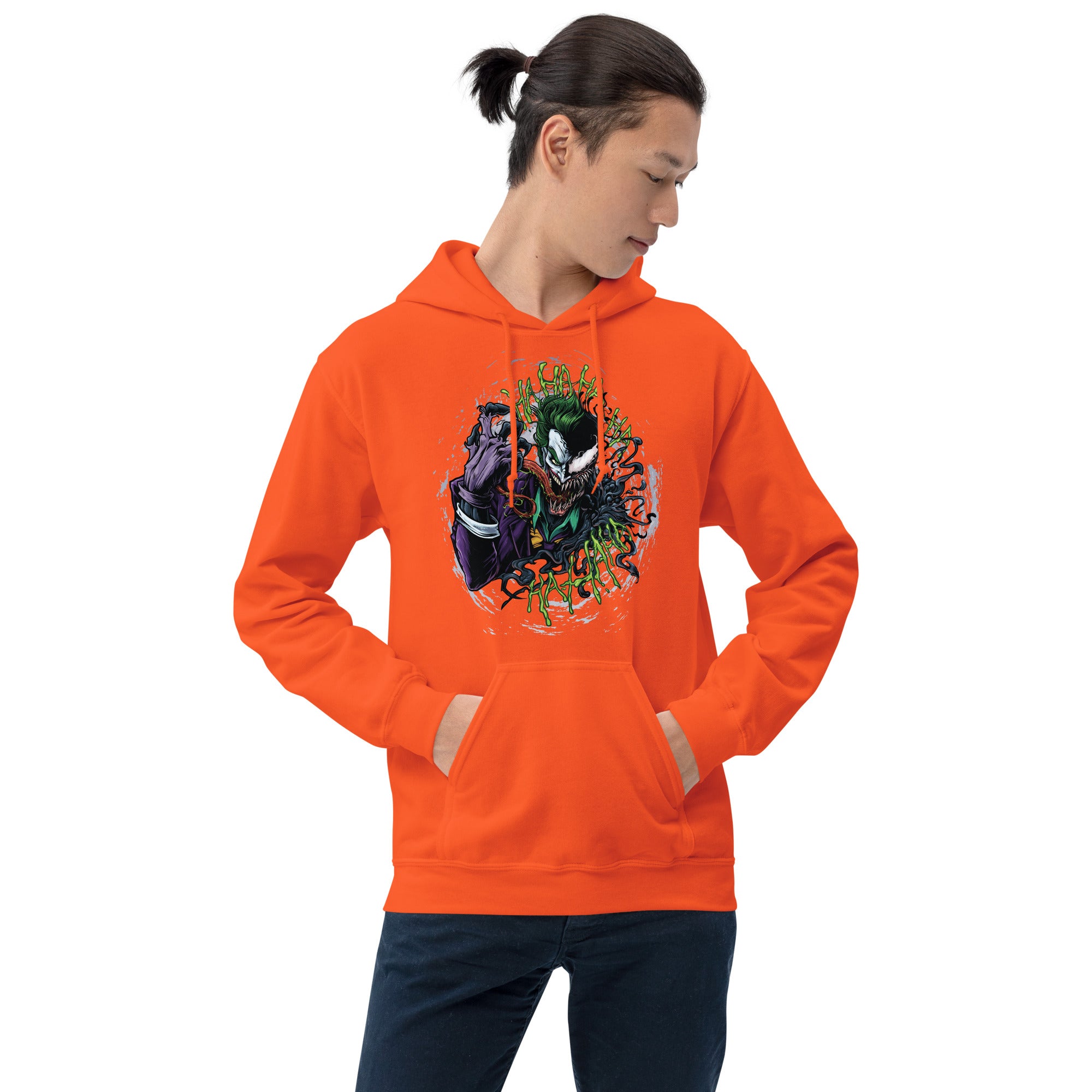 Foto di - Felpa stampata Unisex – Morbida con Cappuccio e Tasca Frontale – Stile Streetwear – Joker e Venom-DTG-Biiply