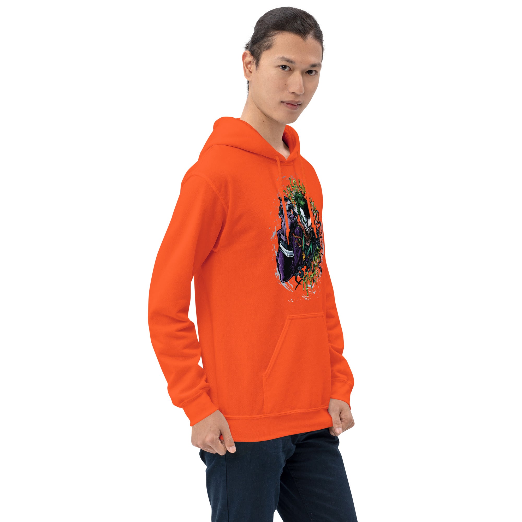 Foto di - Felpa stampata Unisex – Morbida con Cappuccio e Tasca Frontale – Stile Streetwear – Joker e Venom-DTG-Biiply