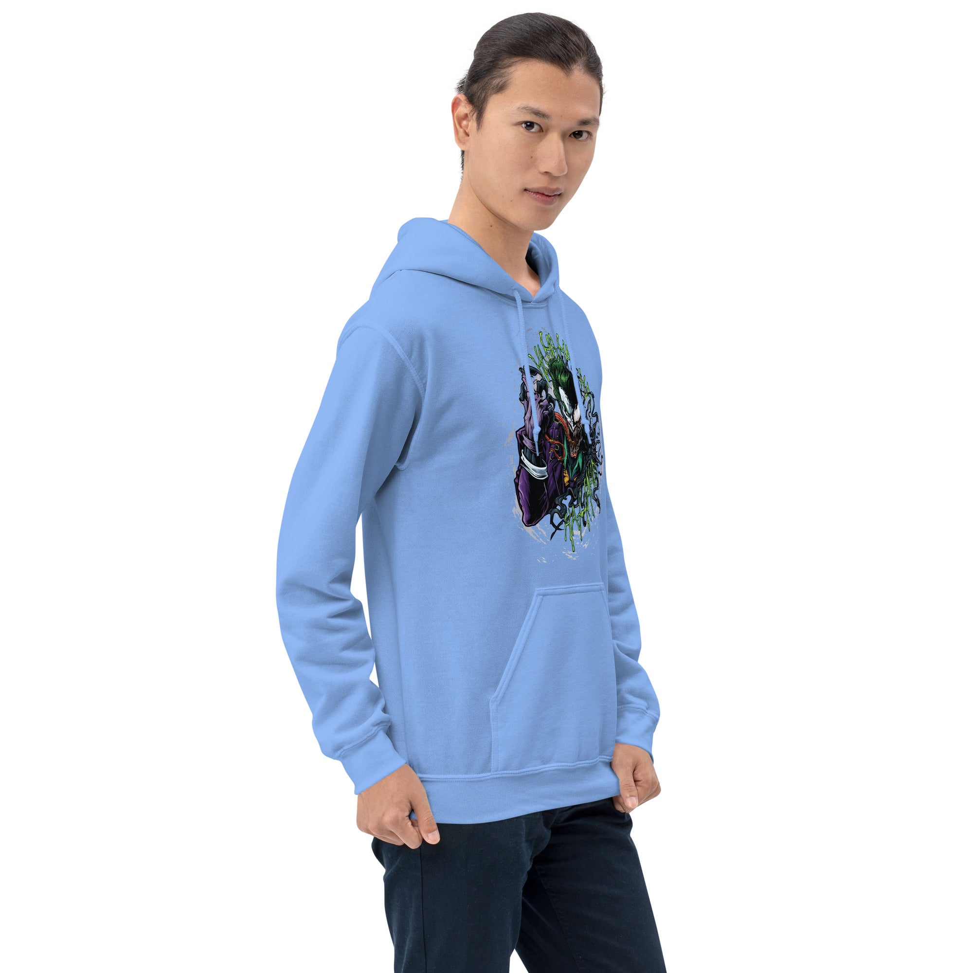 Foto di - Felpa stampata Unisex – Morbida con Cappuccio e Tasca Frontale – Stile Streetwear – Joker e Venom-DTG-Biiply