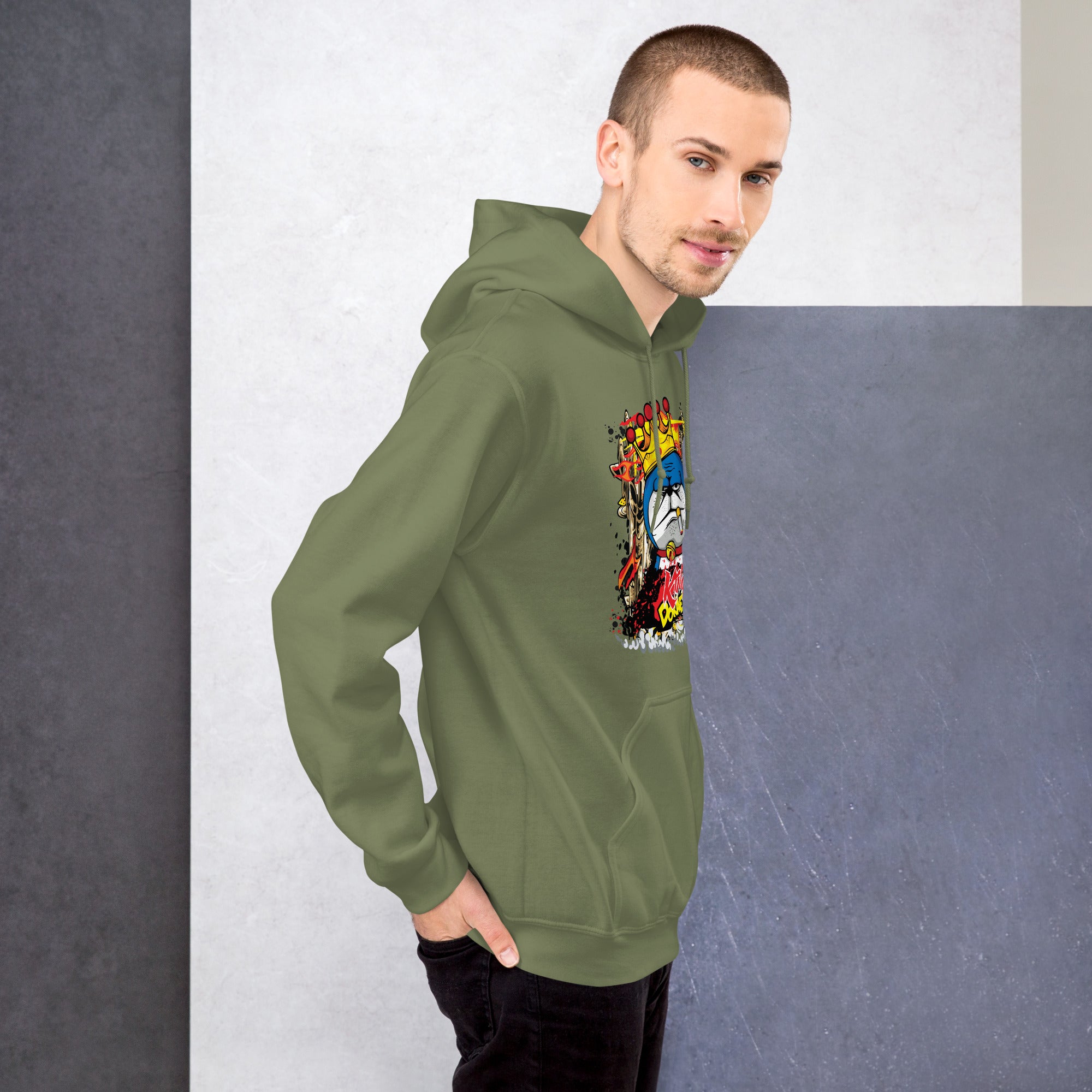 Foto di - Felpa stampata Unisex – Morbida con Cappuccio e Tasca Frontale – Stile Streetwear – King Doraemon-DTG-Biiply