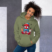 Foto di - Felpa stampata Unisex – Morbida con Cappuccio e Tasca Frontale – Stile Streetwear – Little spiderman-DTG-Biiply