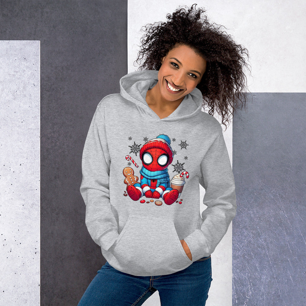 Foto di - Felpa stampata Unisex – Morbida con Cappuccio e Tasca Frontale – Stile Streetwear – Little spiderman-DTG-Biiply