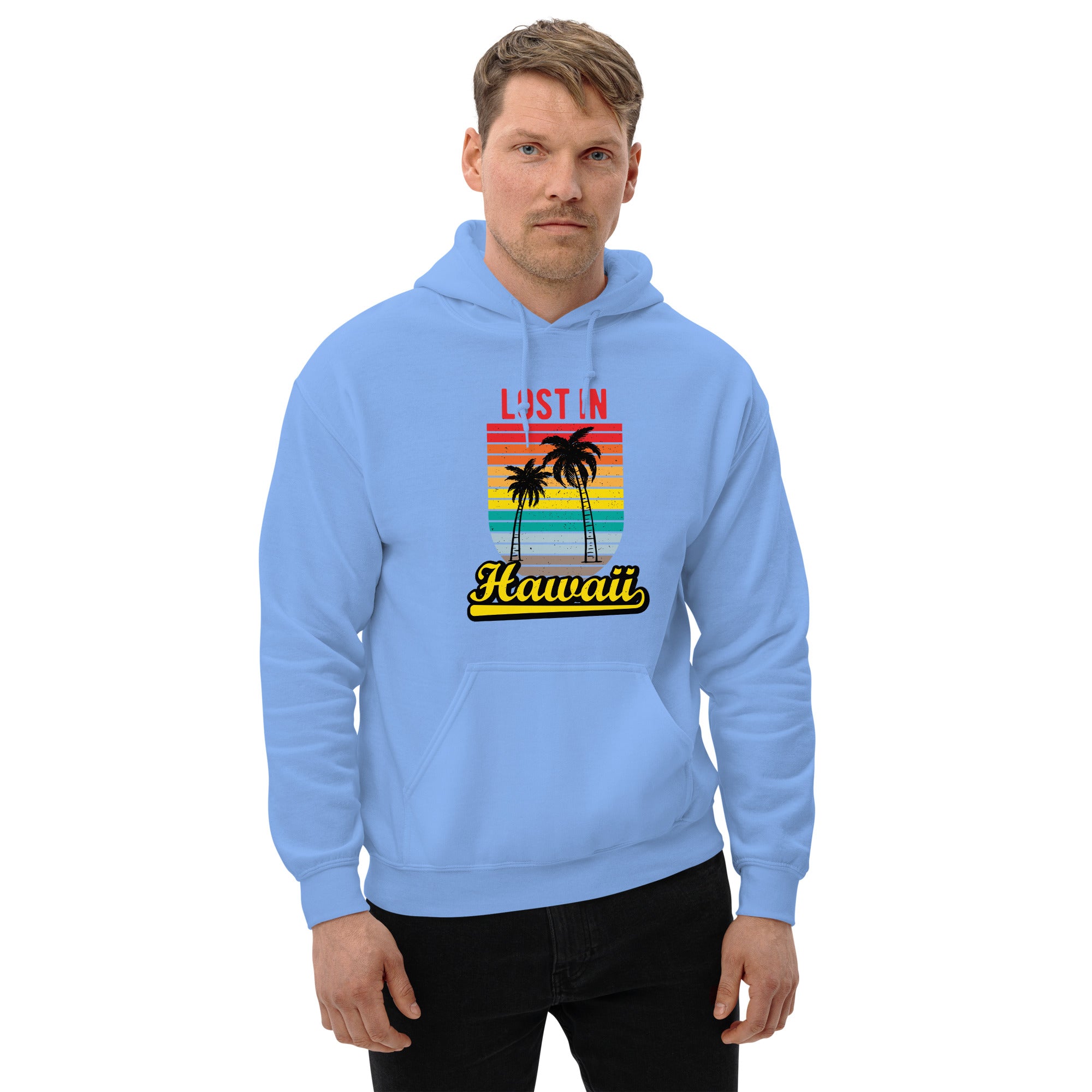 Foto di - Felpa stampata Unisex – Morbida con Cappuccio e Tasca Frontale – Stile Streetwear – Lost in Hawaii-DTG-Biiply