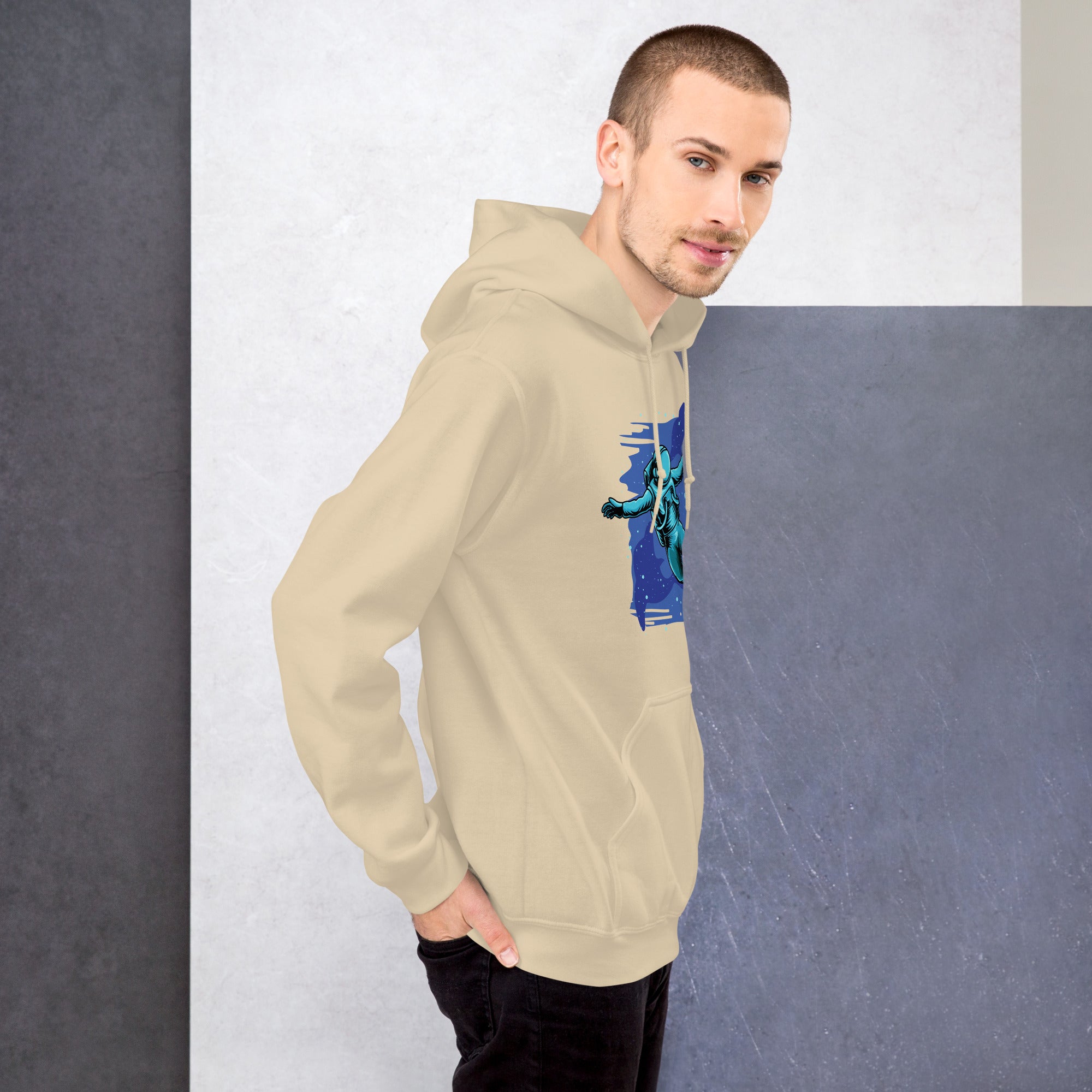 Foto di - Felpa stampata Unisex – Morbida con Cappuccio e Tasca Frontale – Stile Streetwear – Relax in the space-DTG-Biiply