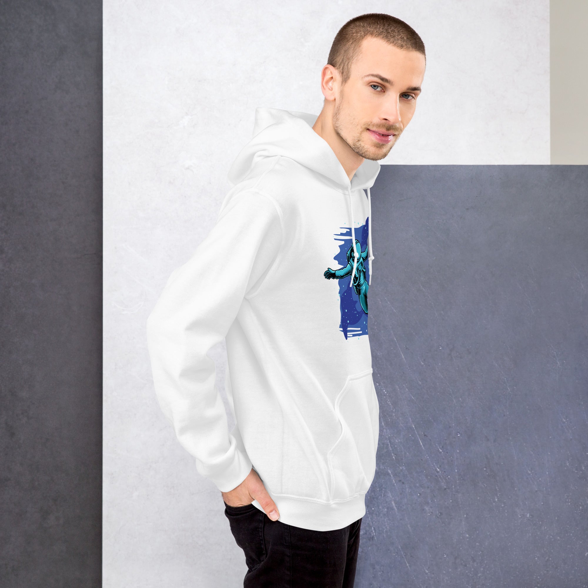 Foto di - Felpa stampata Unisex – Morbida con Cappuccio e Tasca Frontale – Stile Streetwear – Relax in the space-DTG-Biiply