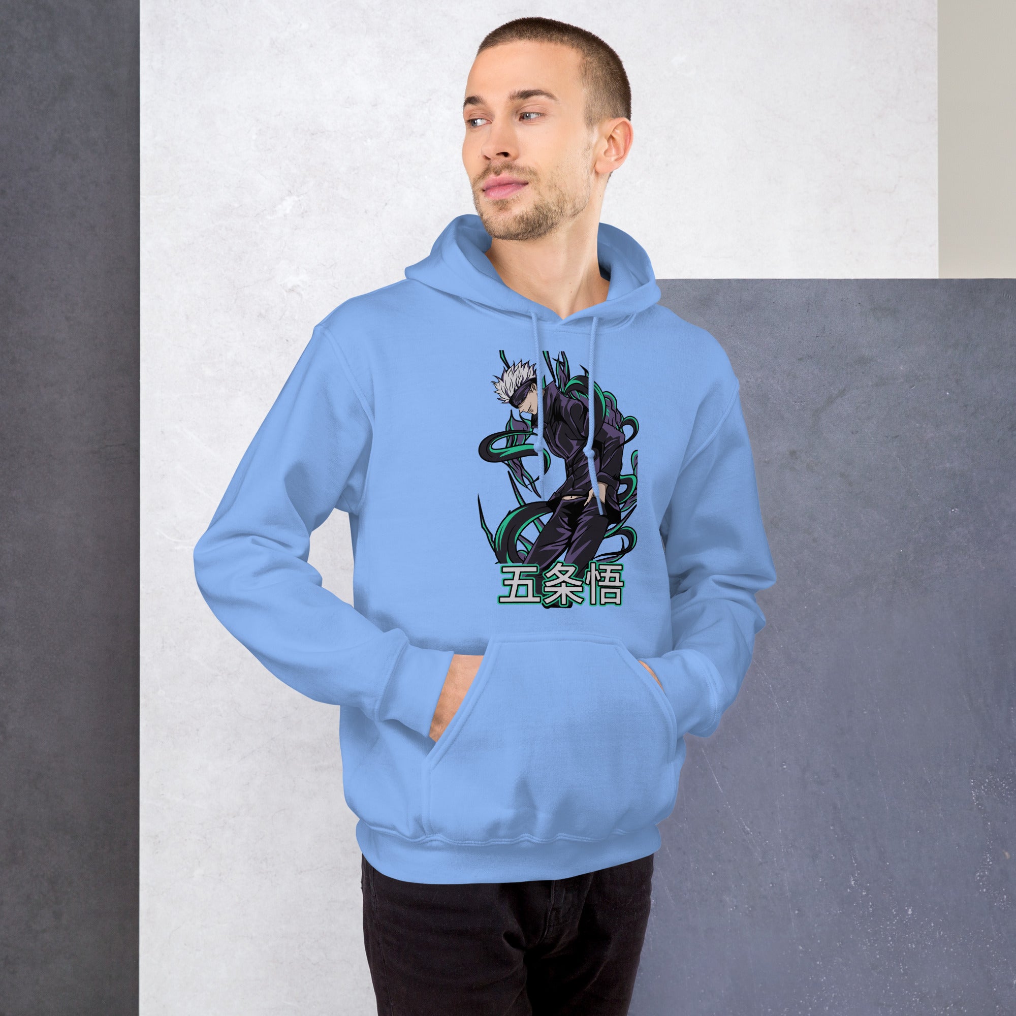 Foto di - Felpa stampata Unisex – Morbida con Cappuccio e Tasca Frontale – Stile Streetwear – Satoru Gojo-DTG-Biiply