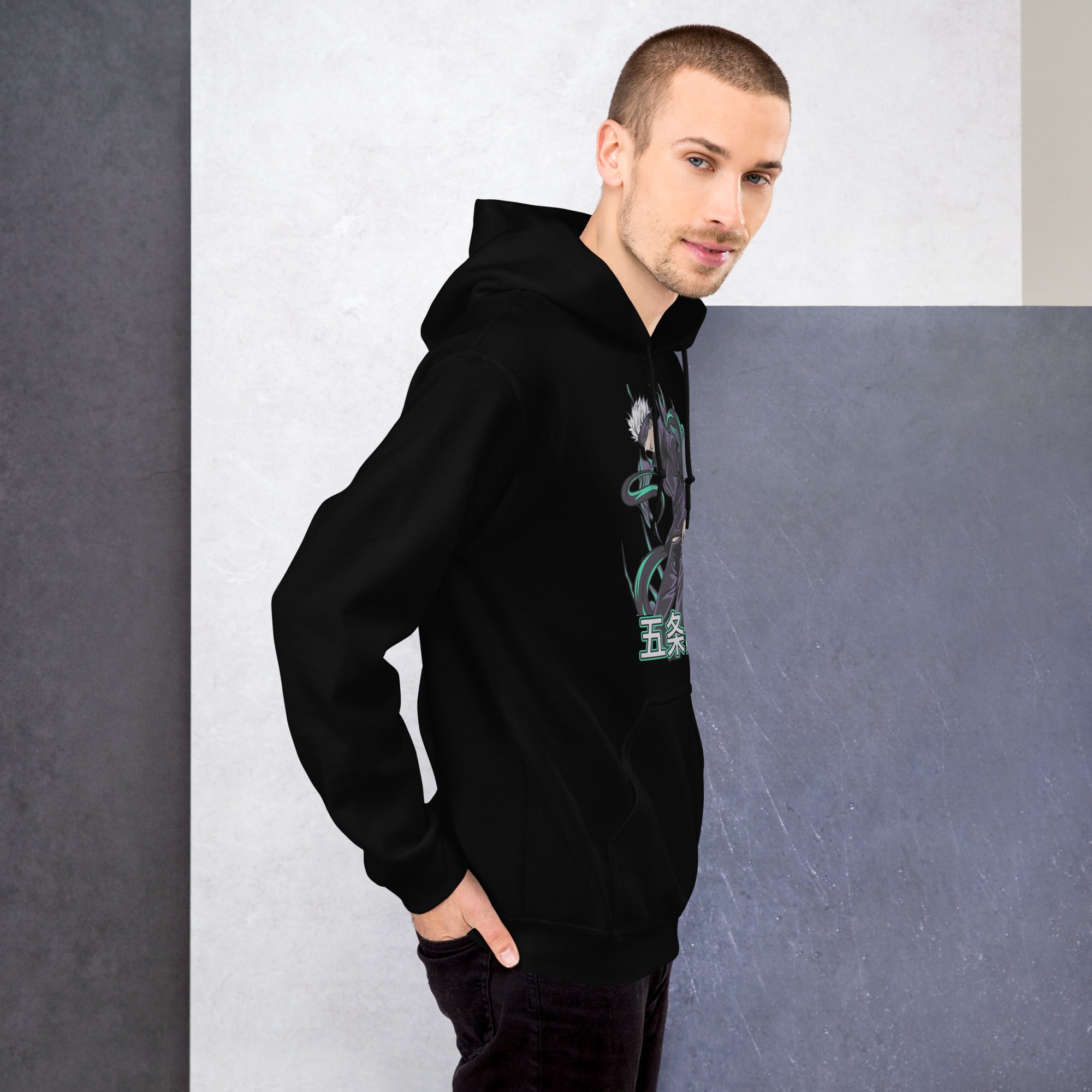 Foto di - Felpa stampata Unisex – Morbida con Cappuccio e Tasca Frontale – Stile Streetwear – Satoru Gojo-DTG-Biiply