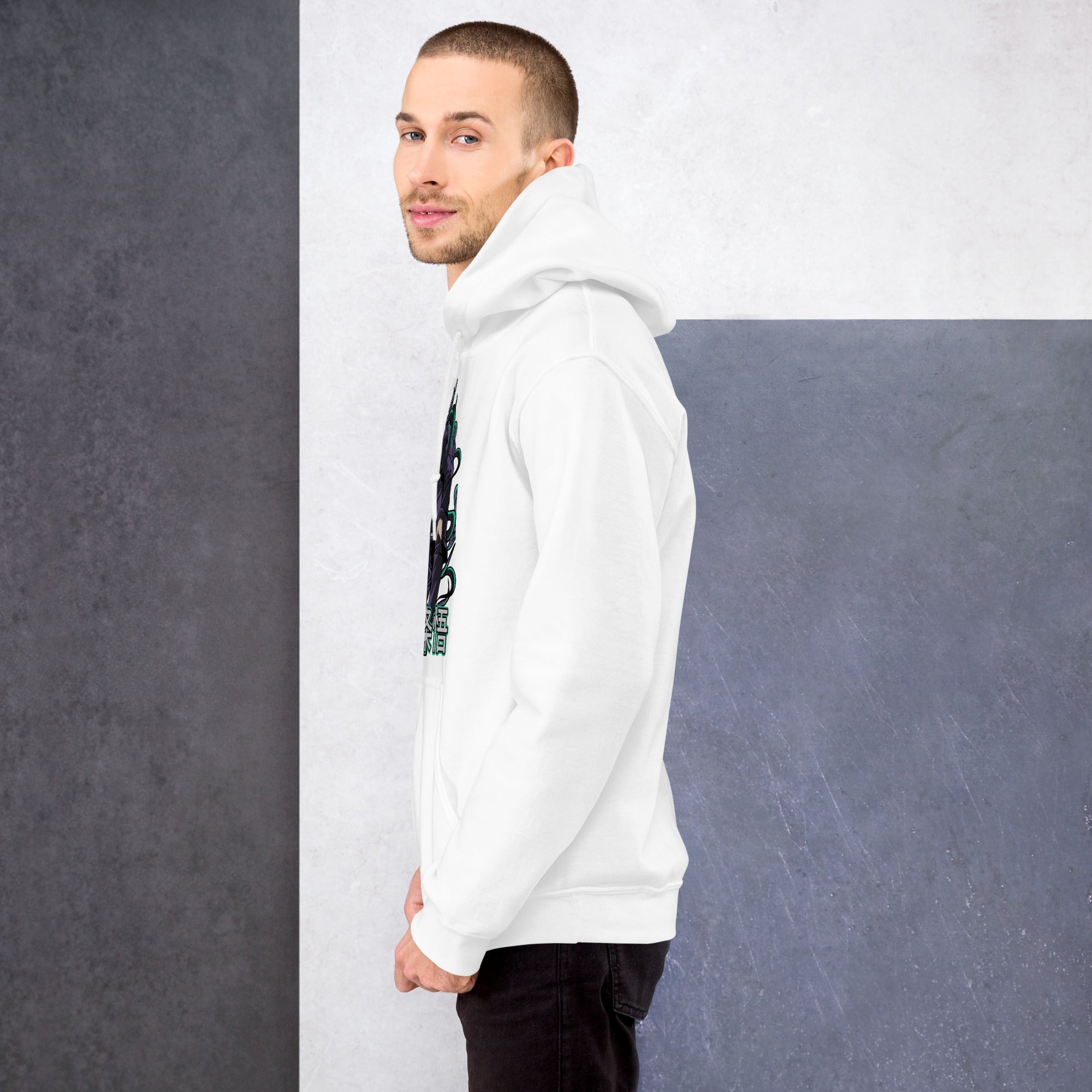 Foto di - Felpa stampata Unisex – Morbida con Cappuccio e Tasca Frontale – Stile Streetwear – Satoru Gojo-DTG-Biiply