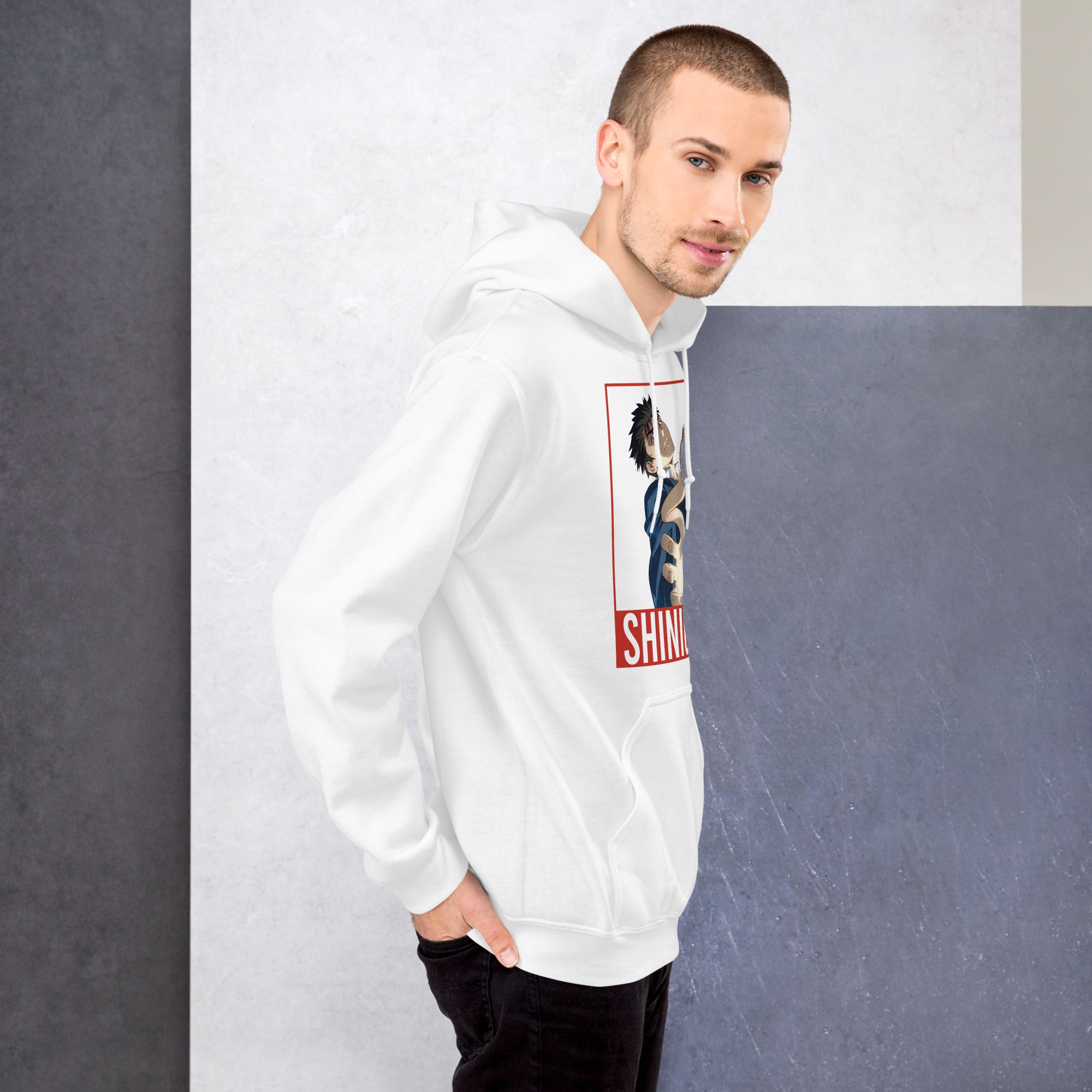 Foto di - Felpa stampata Unisex – Morbida con Cappuccio e Tasca Frontale – Stile Streetwear – Shinichi-DTG-Biiply