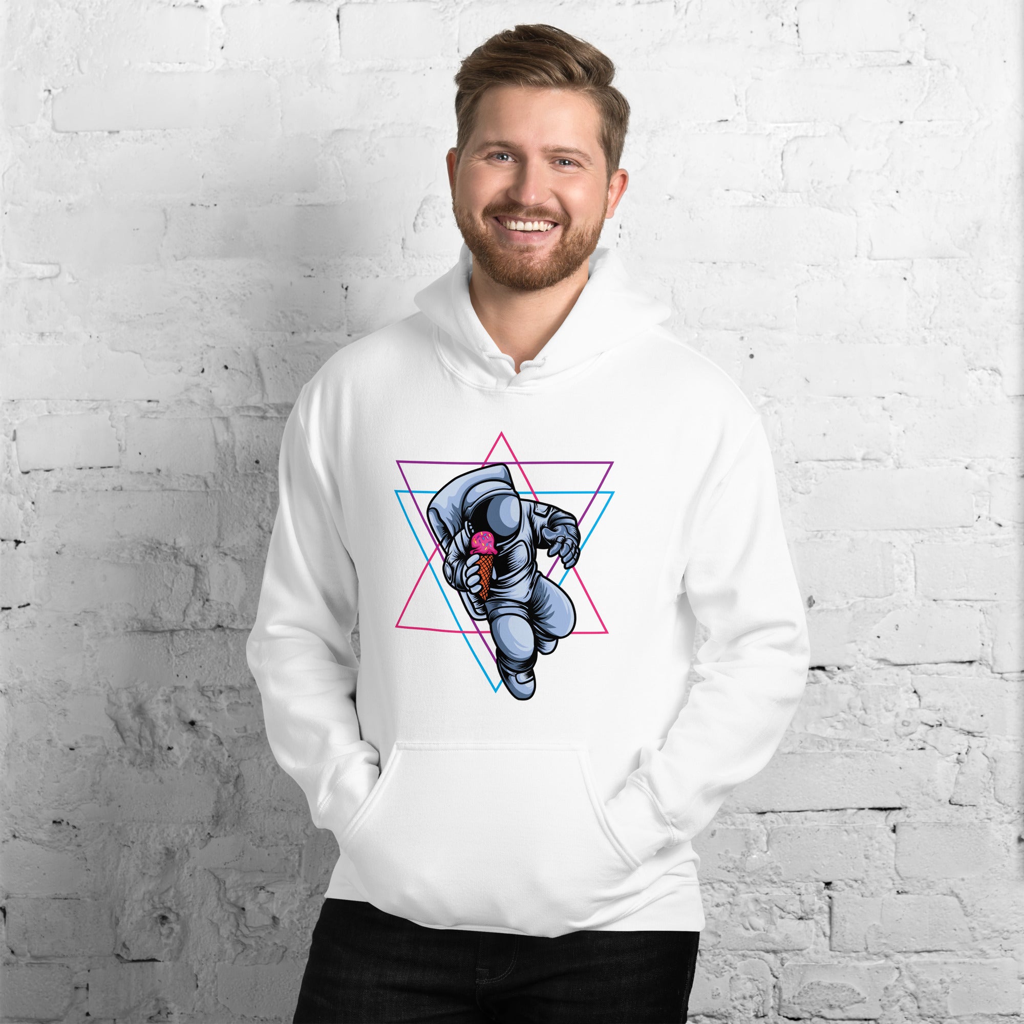 Foto di - Felpa stampata Unisex – Morbida con Cappuccio e Tasca Frontale – Stile Streetwear – Space Ice cream-Biiply