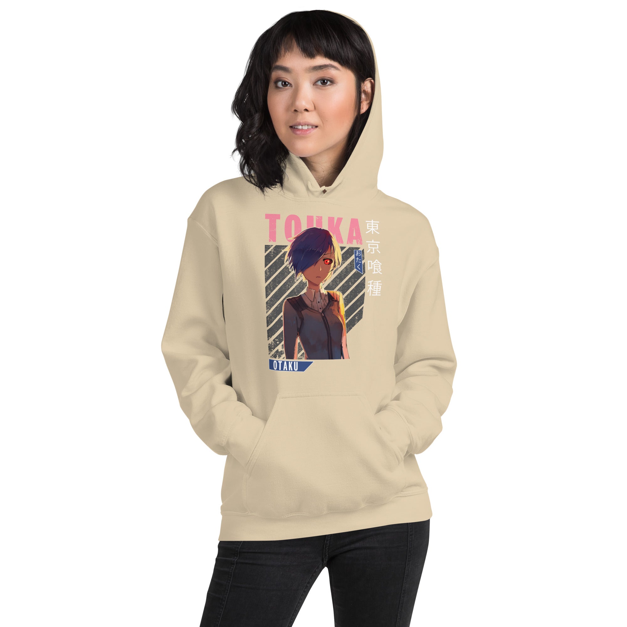 Foto di - Felpa stampata Unisex – Morbida con Cappuccio e Tasca Frontale – Stile Streetwear – Touka-DTG-Biiply