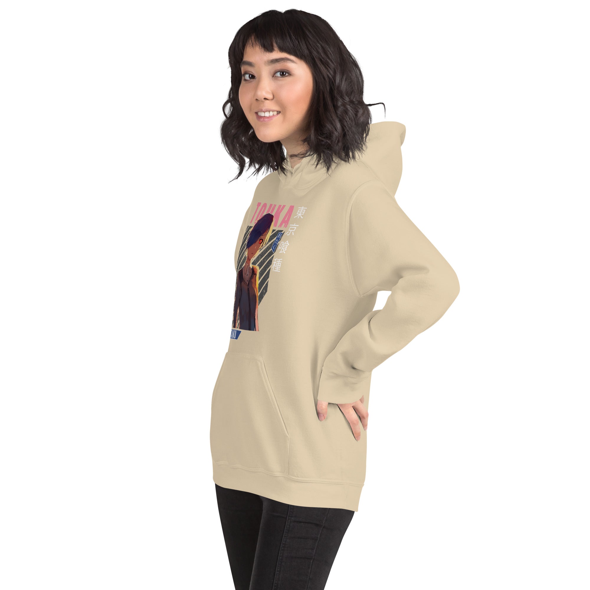 Foto di - Felpa stampata Unisex – Morbida con Cappuccio e Tasca Frontale – Stile Streetwear – Touka-DTG-Biiply