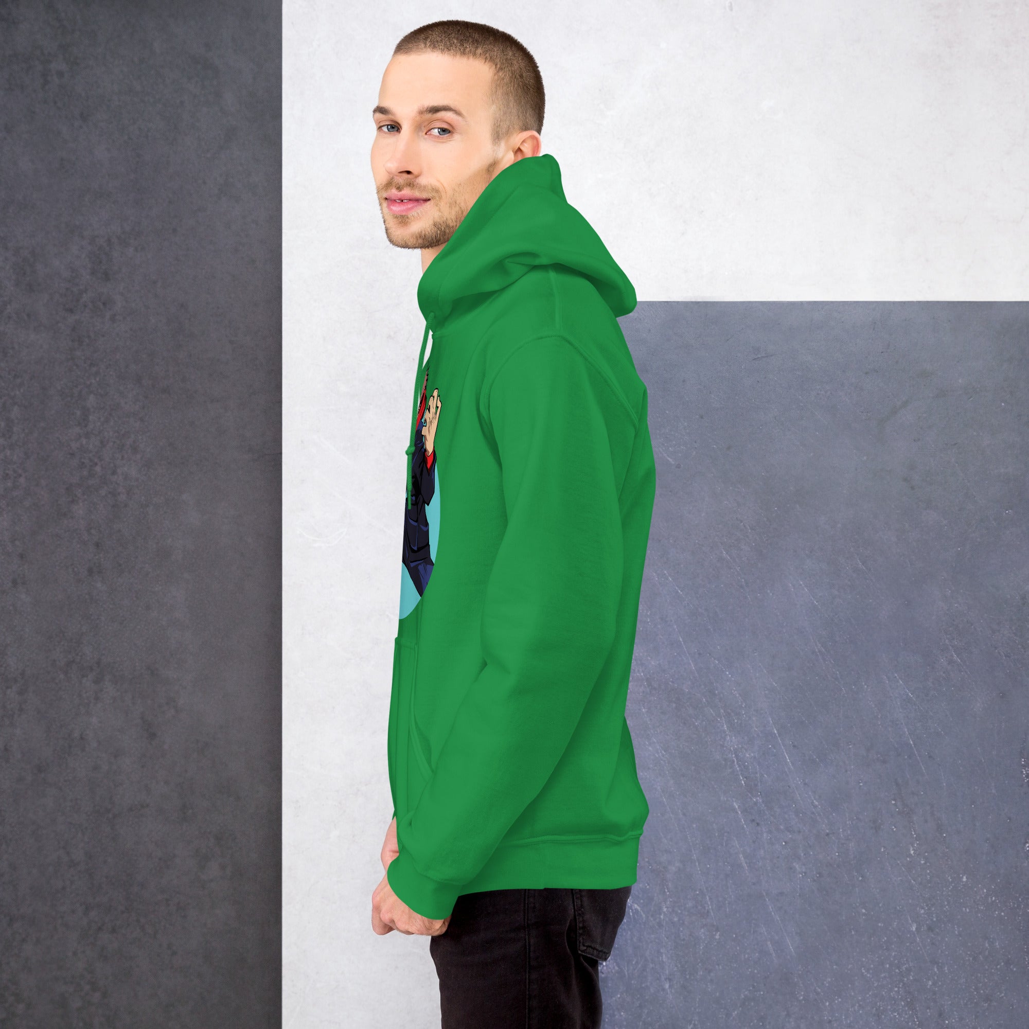 Foto di - Felpa stampata Unisex – Morbida con Cappuccio e Tasca Frontale – Stile Streetwear – Yuri Itadori-DTG-Biiply