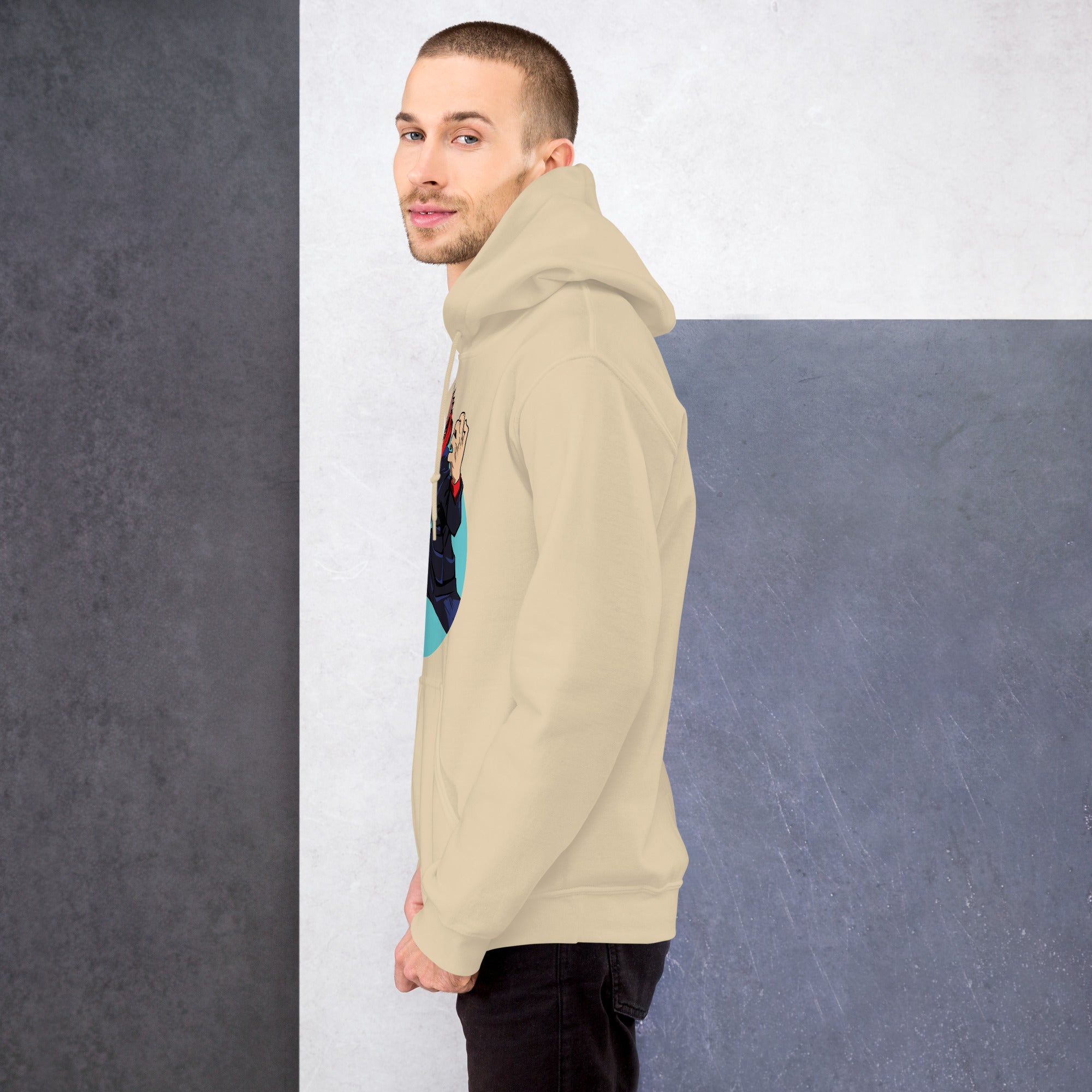 Foto di - Felpa stampata Unisex – Morbida con Cappuccio e Tasca Frontale – Stile Streetwear – Yuri Itadori-DTG-Biiply