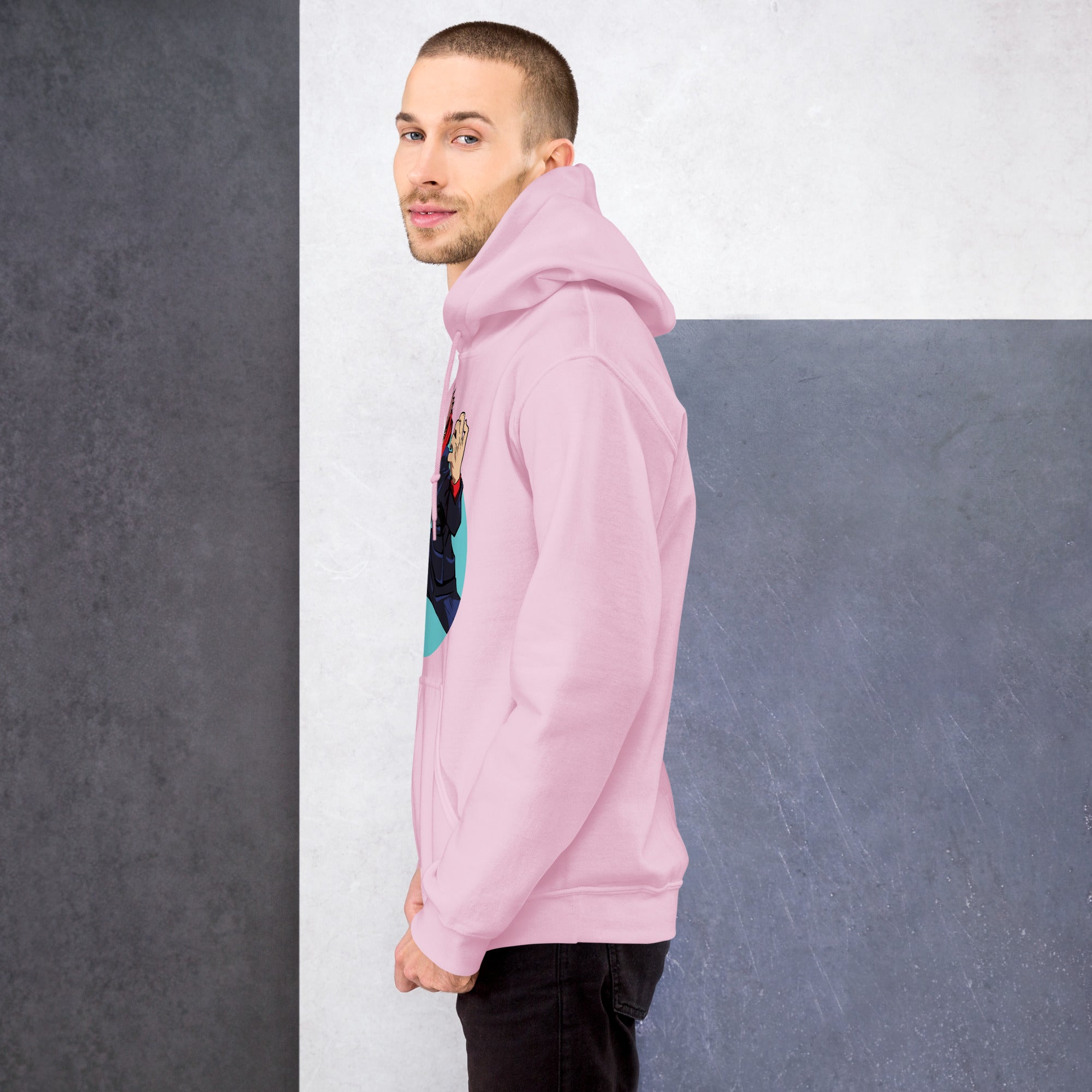 Foto di - Felpa stampata Unisex – Morbida con Cappuccio e Tasca Frontale – Stile Streetwear – Yuri Itadori-DTG-Biiply