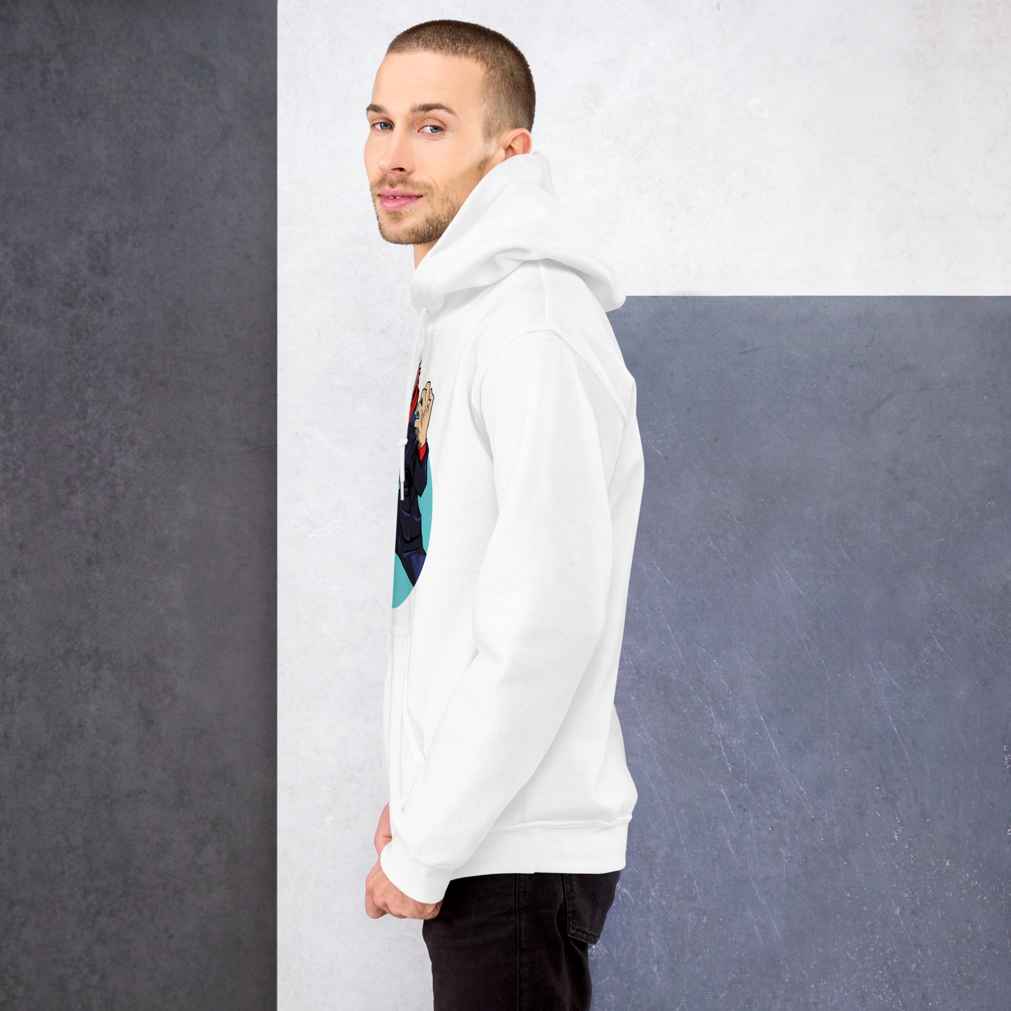 Foto di - Felpa stampata Unisex – Morbida con Cappuccio e Tasca Frontale – Stile Streetwear – Yuri Itadori-DTG-Biiply