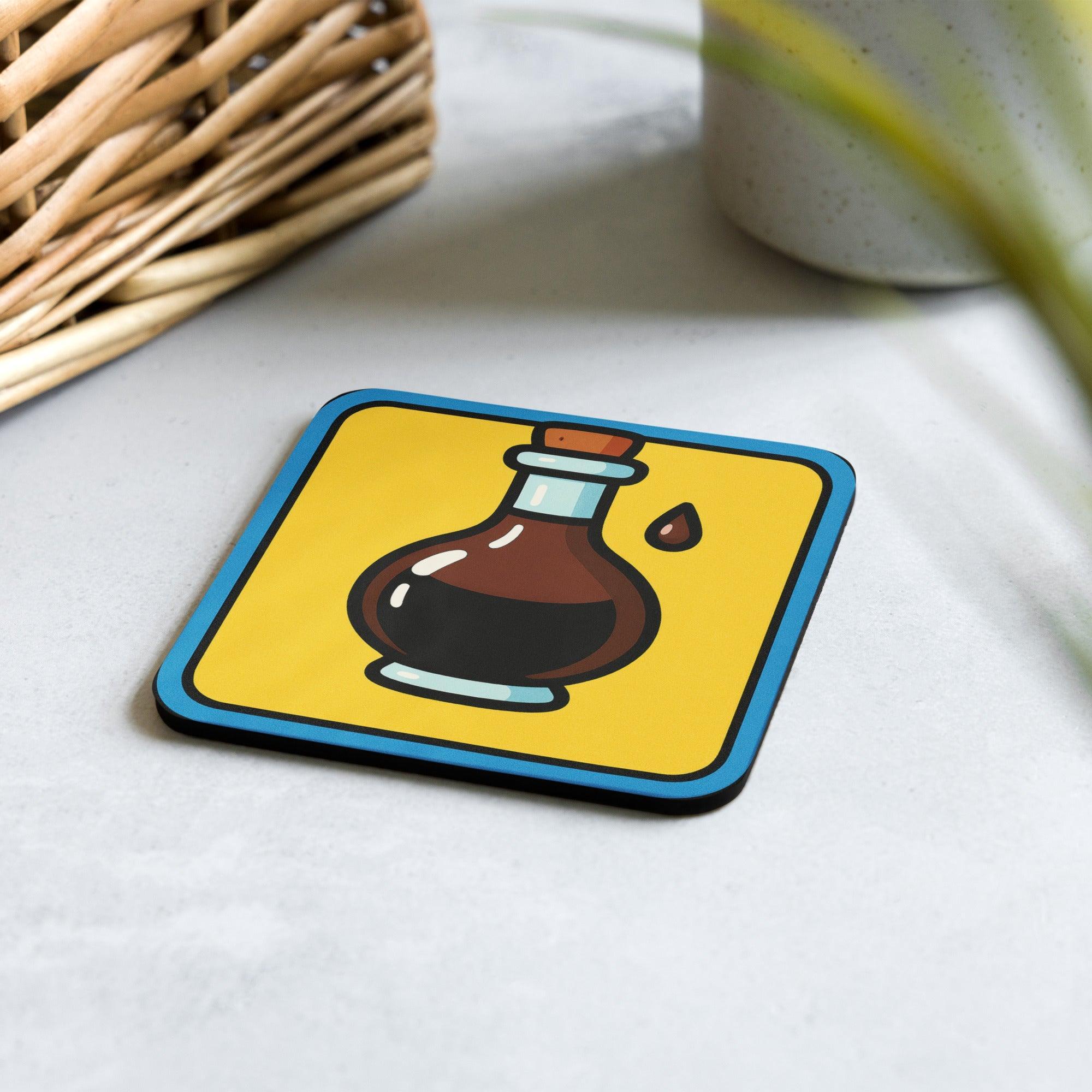 Foto di - Sottobicchiere in Sughero o Poliestere Antiscivolo con Stampa Personalizzata "Boccetta Aceto Balsamico" - Accessori Originali per la Casa o Idee Regalo-Casa-Biiply