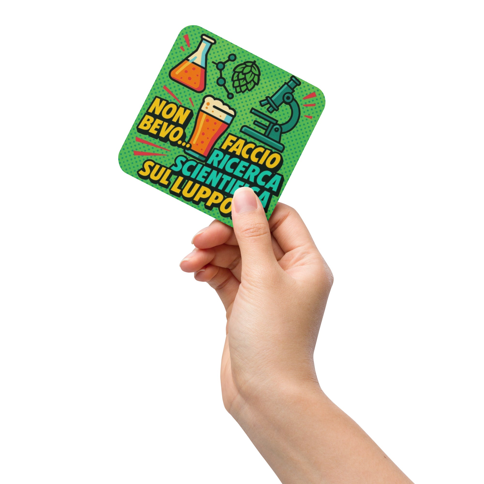 Foto di - Sottobicchiere in Sughero o Poliestere Antiscivolo con Stampa Personalizzata "Non Bevo Faccio Ricerca" - Accessori Originali per la Casa o Idee Regalo-Casa-Biiply