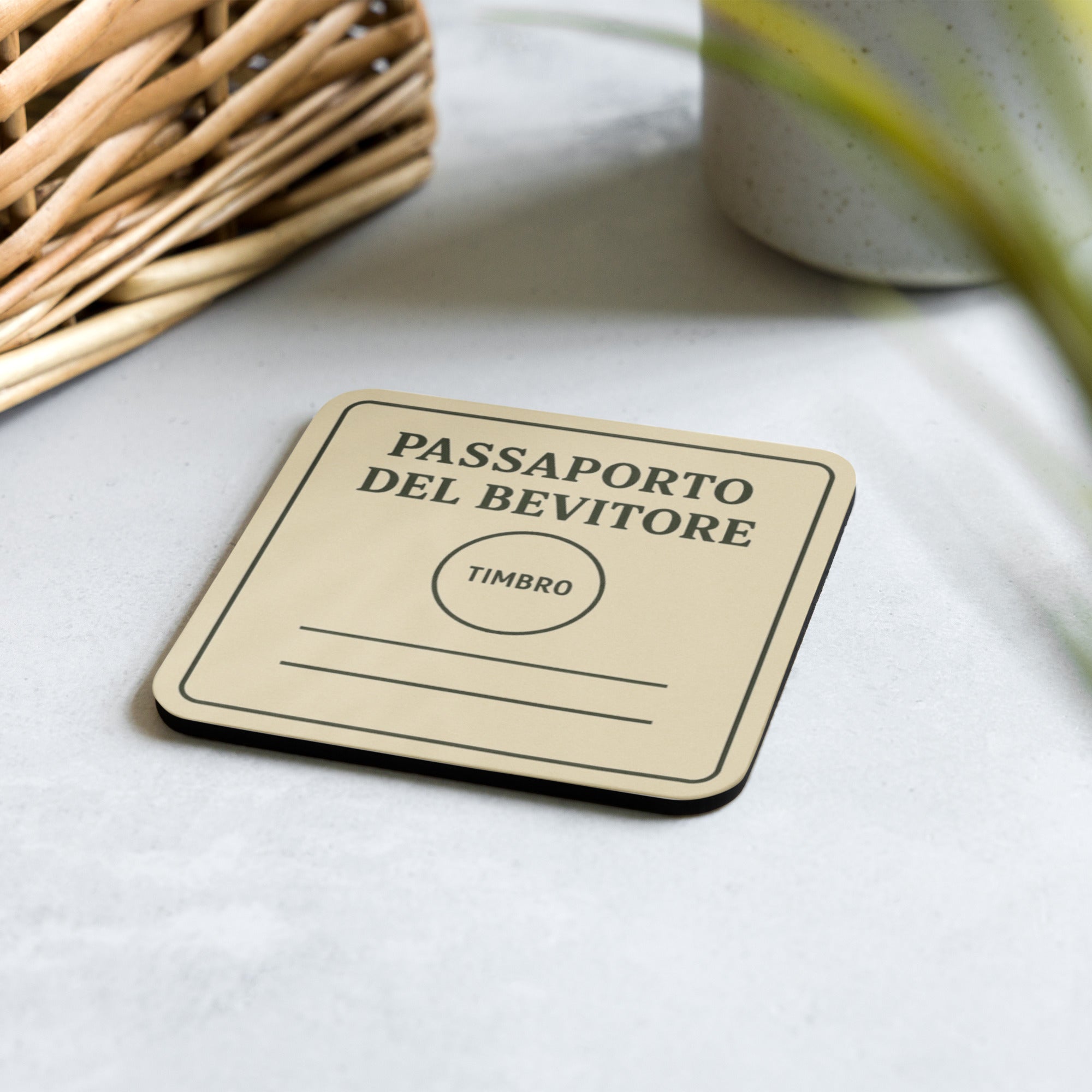 Foto di - Sottobicchiere in Sughero o Poliestere Antiscivolo con Stampa Personalizzata "Passaporto Del Bevitore" - Accessori Originali per la Casa o Idee Regalo-Casa-Biiply