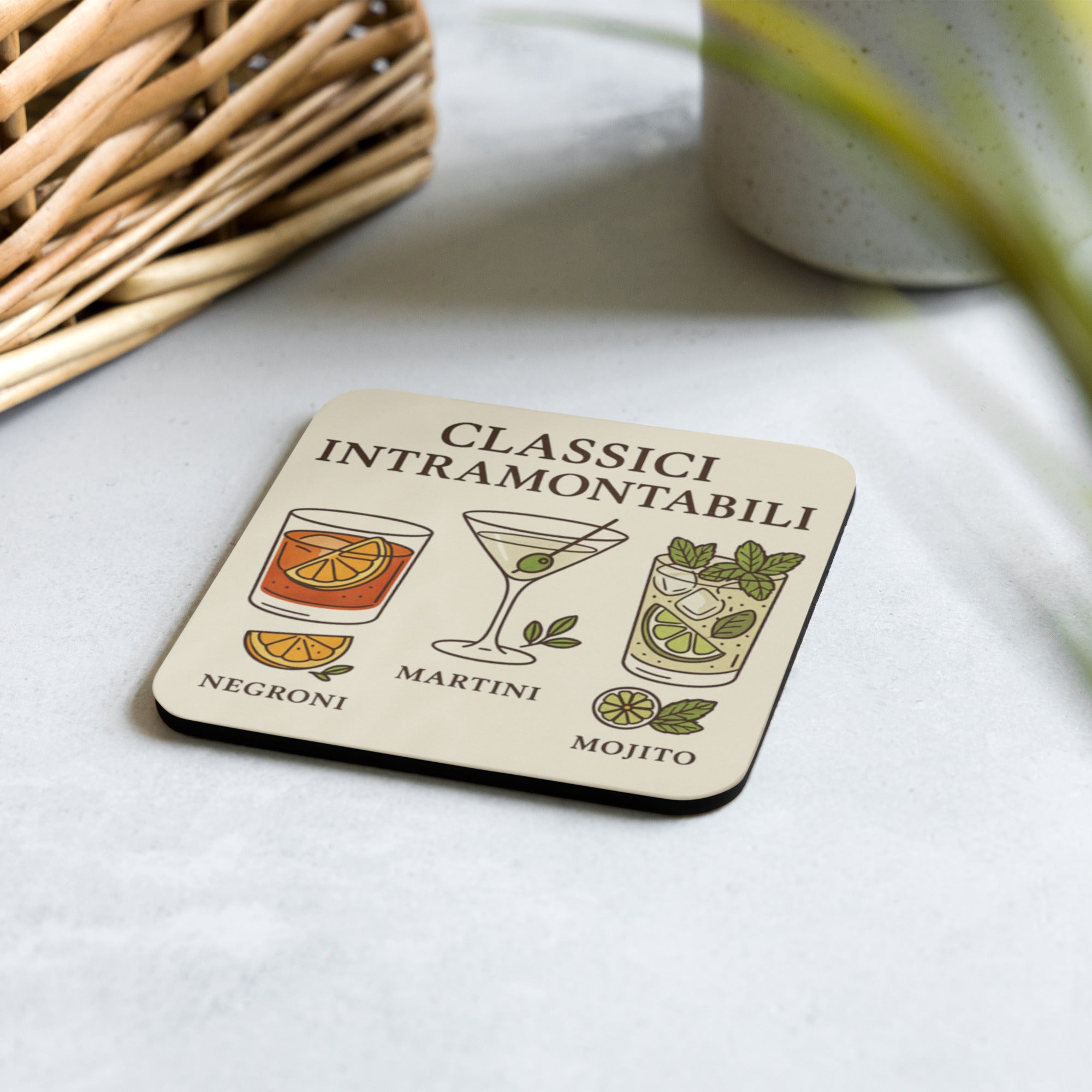 Foto di - Sottobicchiere in Sughero o Poliestere Antiscivolo con Stampa Personalizzata "Passaporto Del Bevitore" - Accessori Originali per la Casa o Idee Regalo-Casa-Biiply