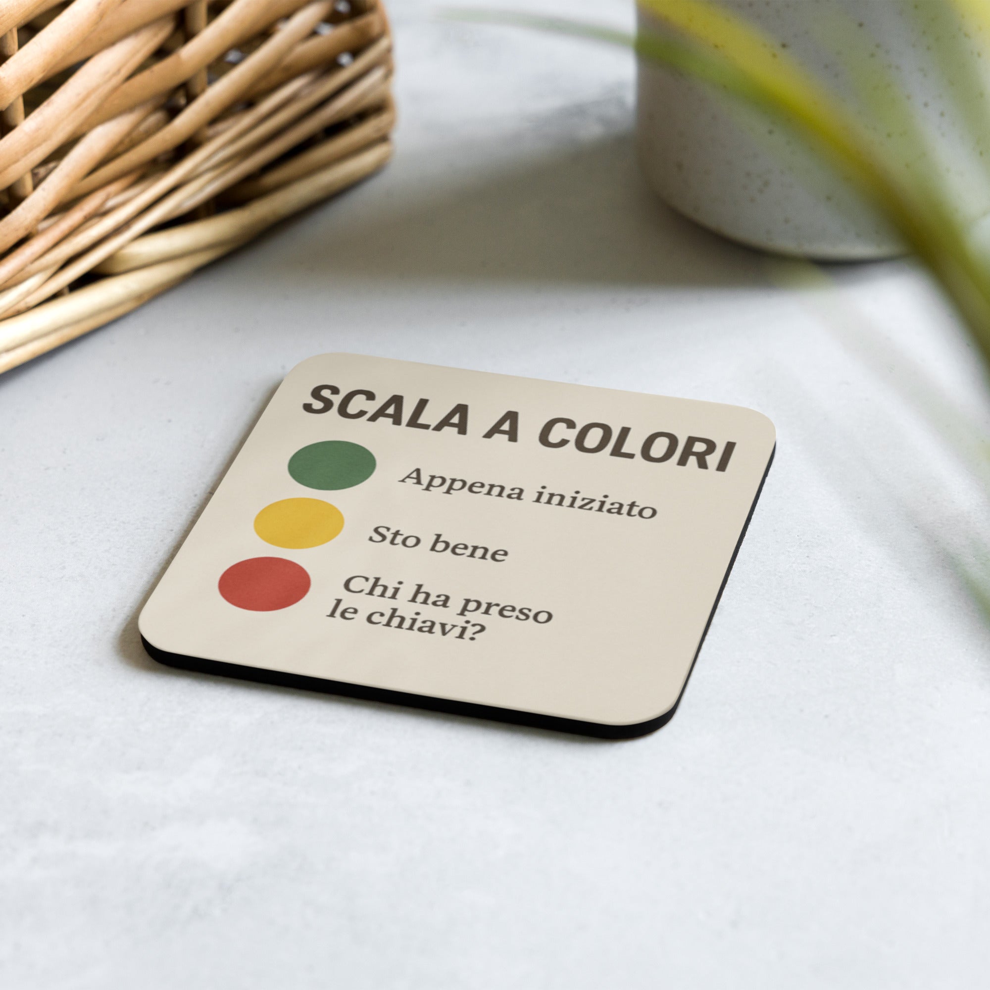 Foto di - Sottobicchiere in Sughero o Poliestere Antiscivolo con Stampa Personalizzata "Scala a Colori" - Accessori Originali per la Casa o Idee Regalo-Casa-Biiply
