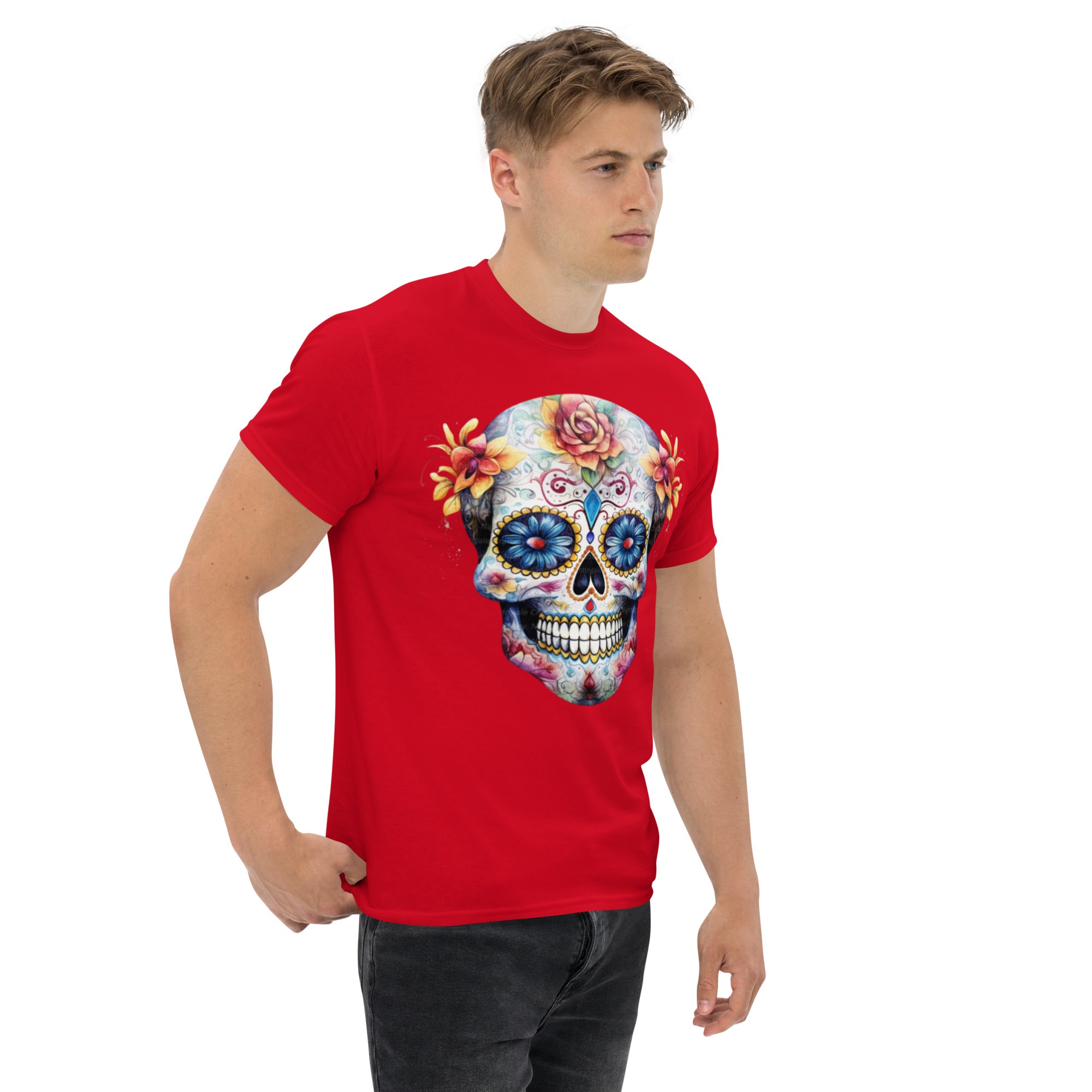 Foto di - T-shT-shirt Stampata Unisex – 100% Cotone – Stile Streetwear e Confortevole – Teschio Messicano Stile 1-DTG-Biiply