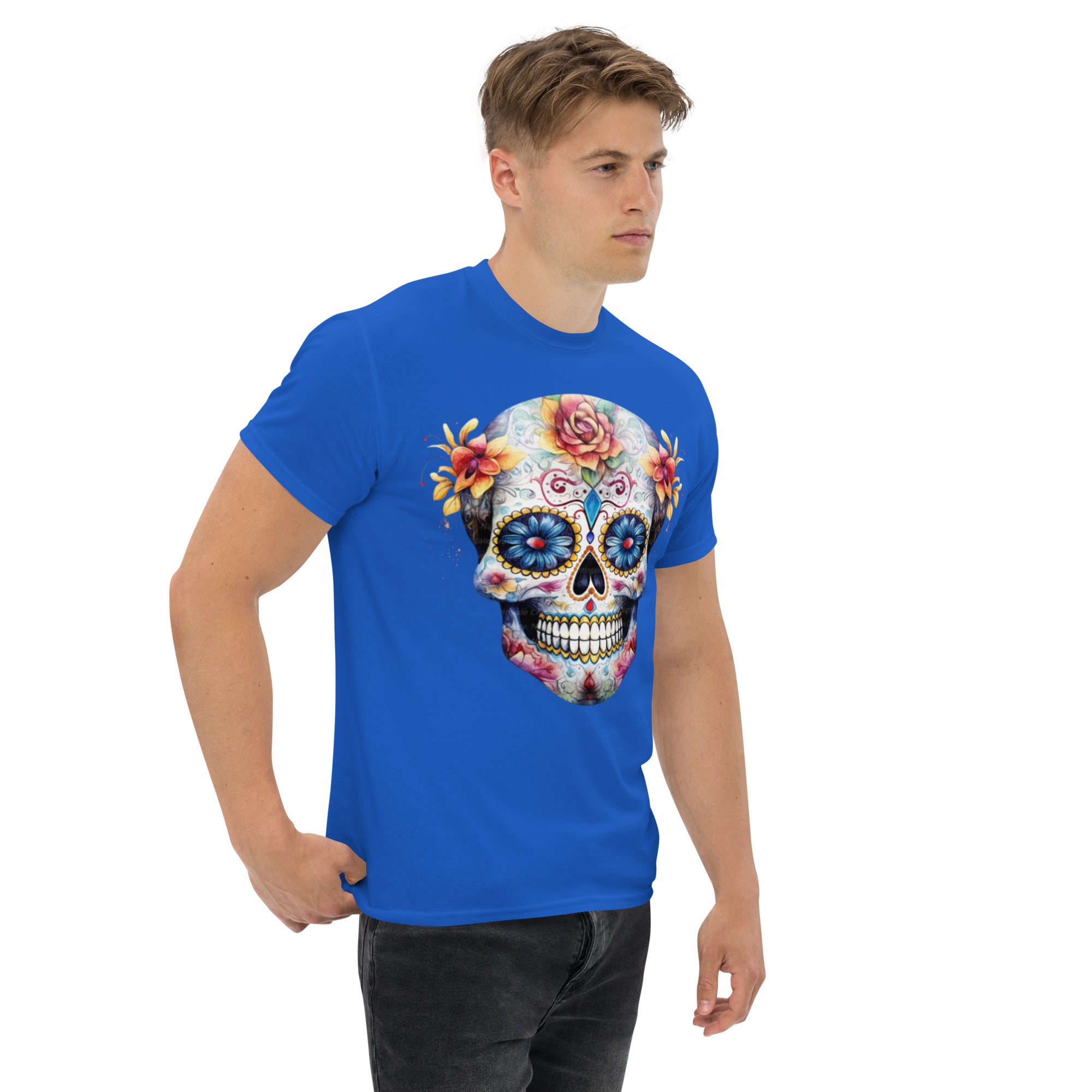 Foto di - T-shT-shirt Stampata Unisex – 100% Cotone – Stile Streetwear e Confortevole – Teschio Messicano Stile 1-DTG-Biiply