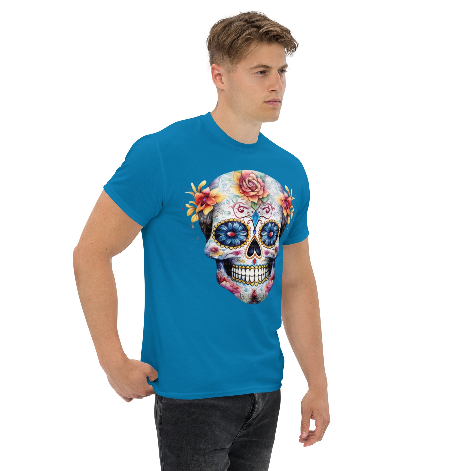 Foto di - T-shT-shirt Stampata Unisex – 100% Cotone – Stile Streetwear e Confortevole – Teschio Messicano Stile 1-DTG-Biiply