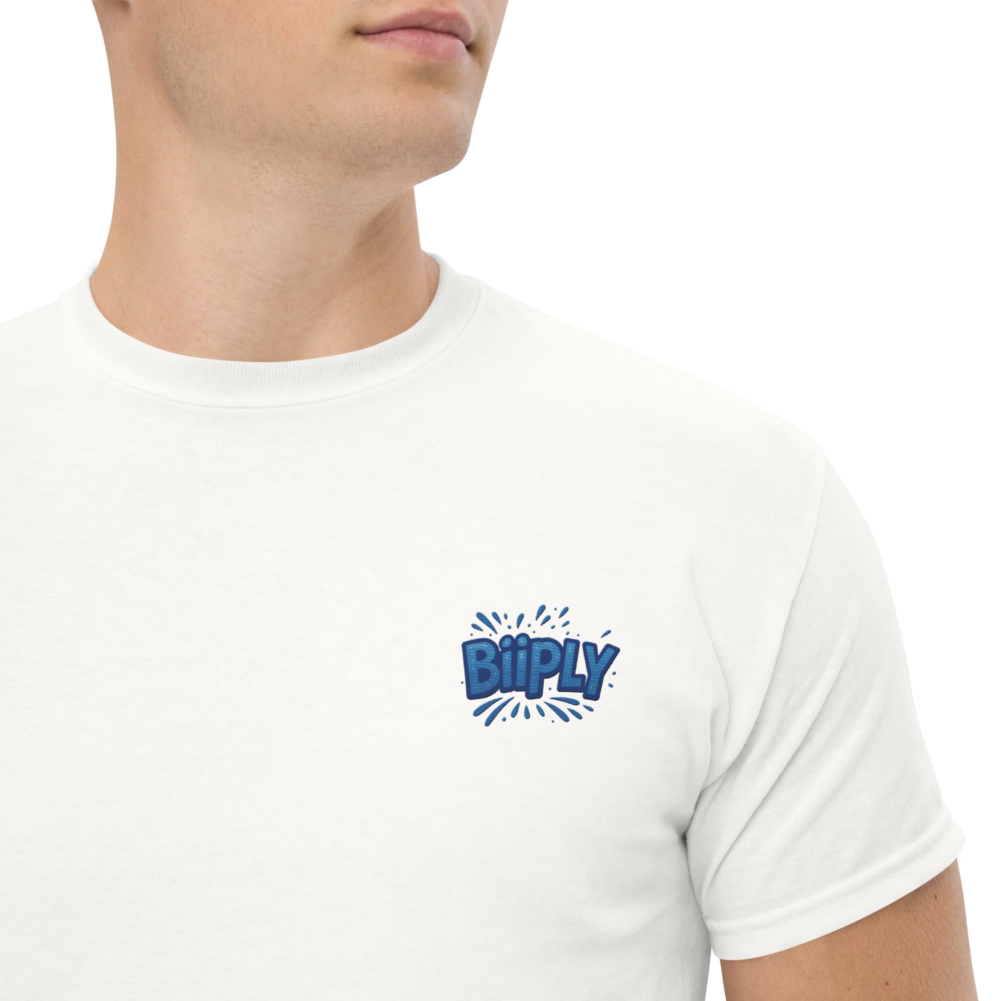 Foto di - T-shirt Ricamata Unisex – 100% Cotone – Stile Streetwear e Confortevole – BiiPly Logo Splash-Ricamati-Biiply