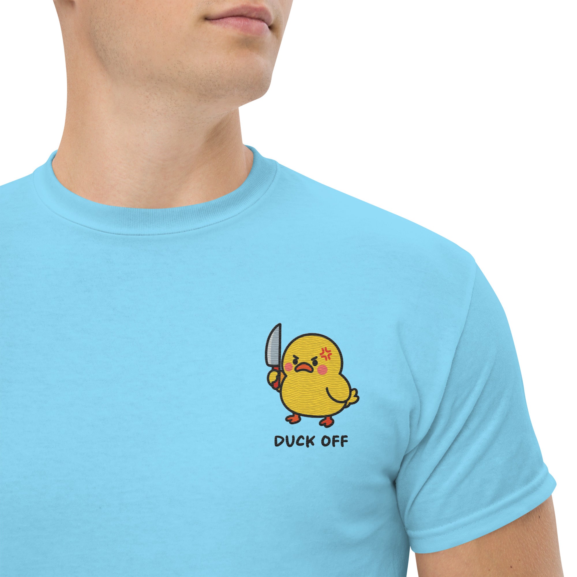 Foto di - T-shirt Ricamata Unisex – 100% Cotone – Stile Streetwear e Confortevole – Duck Off-Ricamati-Biiply