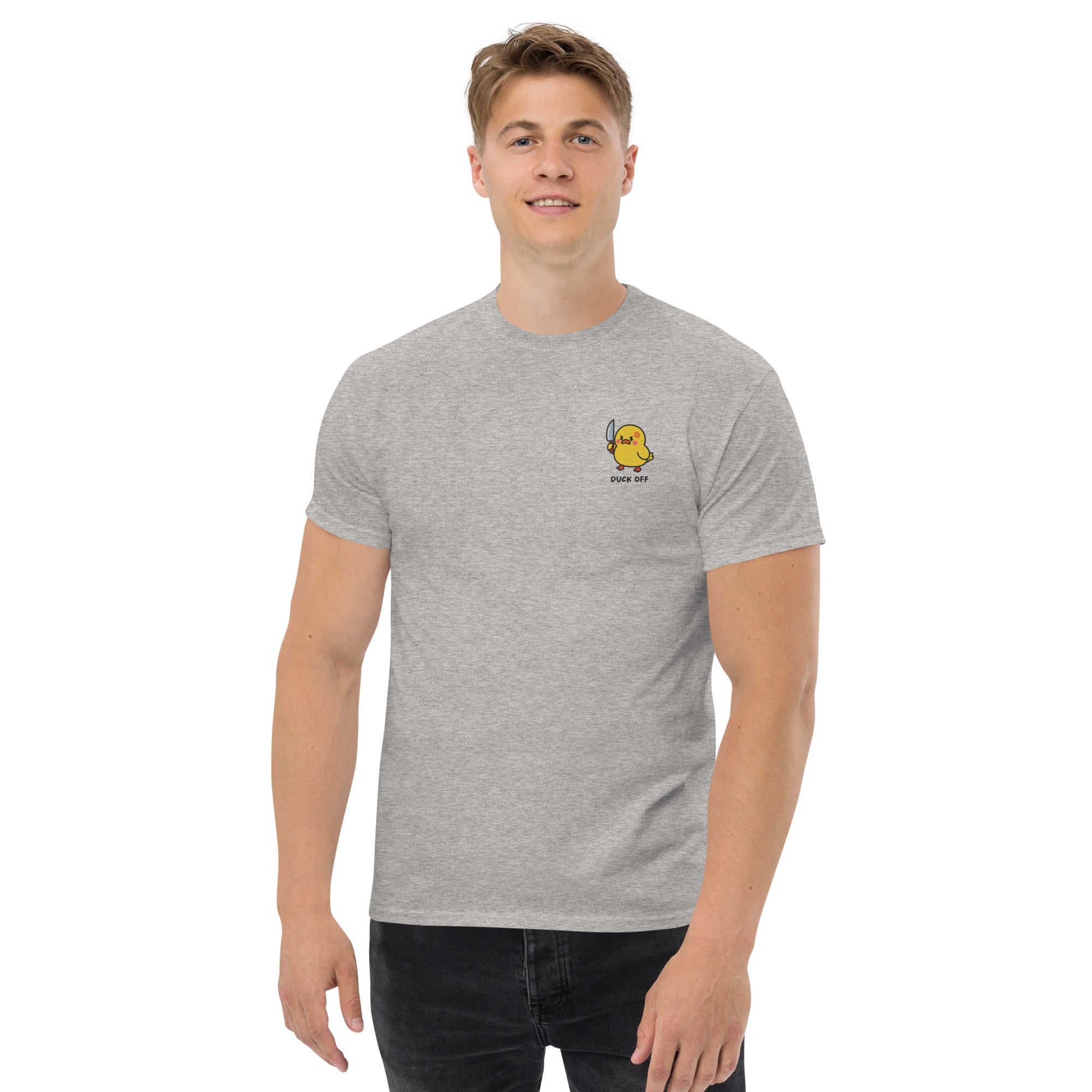 Foto di - T-shirt Ricamata Unisex – 100% Cotone – Stile Streetwear e Confortevole – Duck Off-Ricamati-Biiply