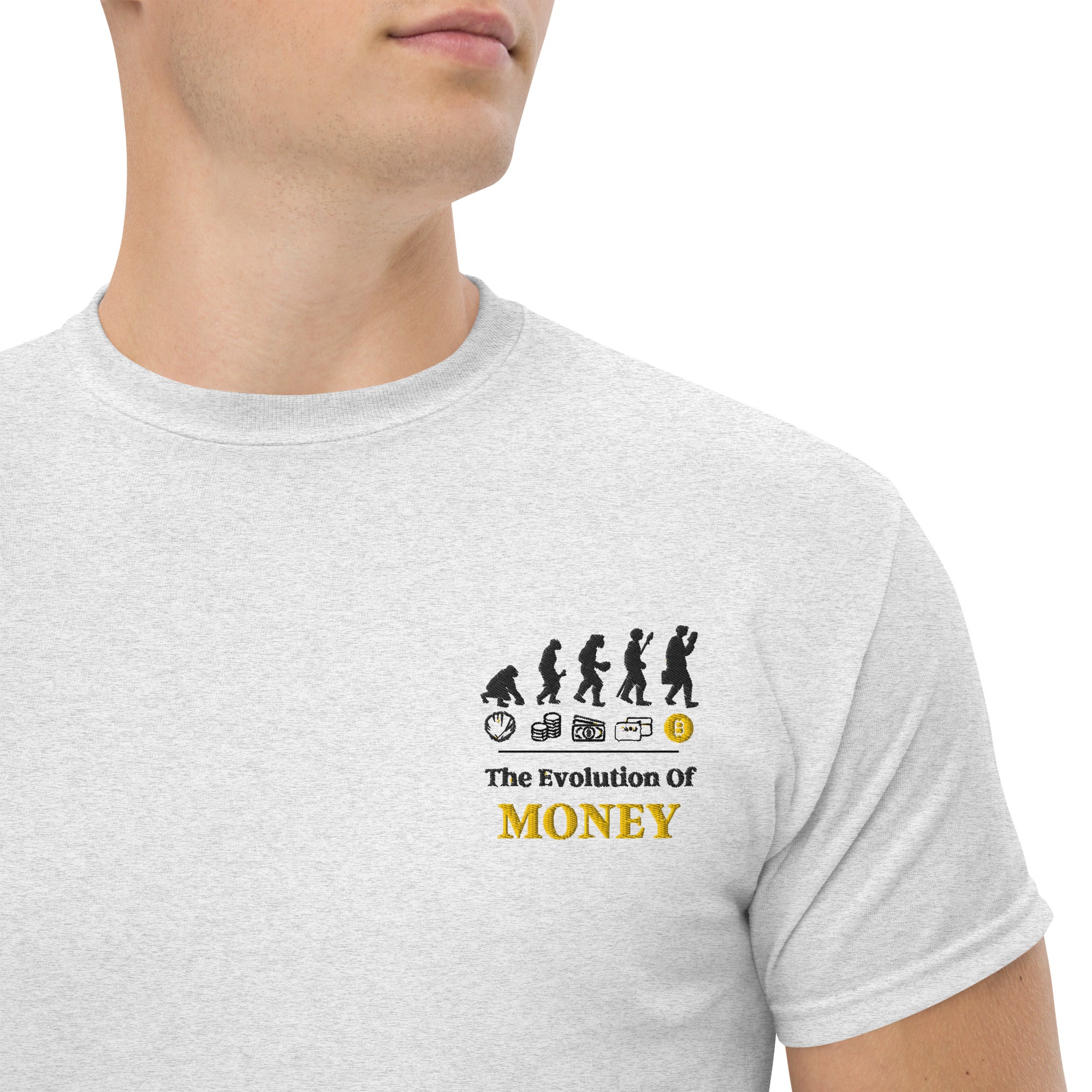Foto di - T-shirt Ricamata Unisex – 100% Cotone – Stile Streetwear e Confortevole – Evolution Of Money-Ricamati-Biiply
