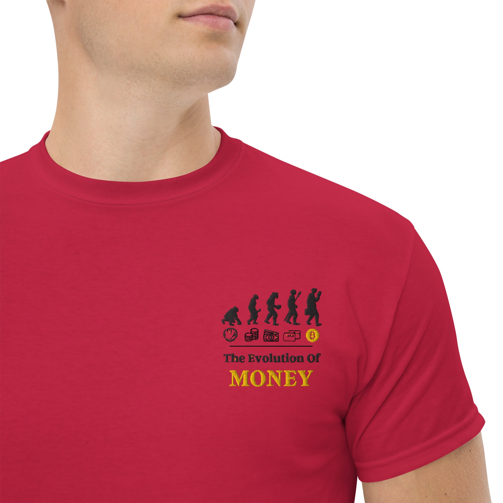Foto di - T-shirt Ricamata Unisex – 100% Cotone – Stile Streetwear e Confortevole – Evolution Of Money-Ricamati-Biiply