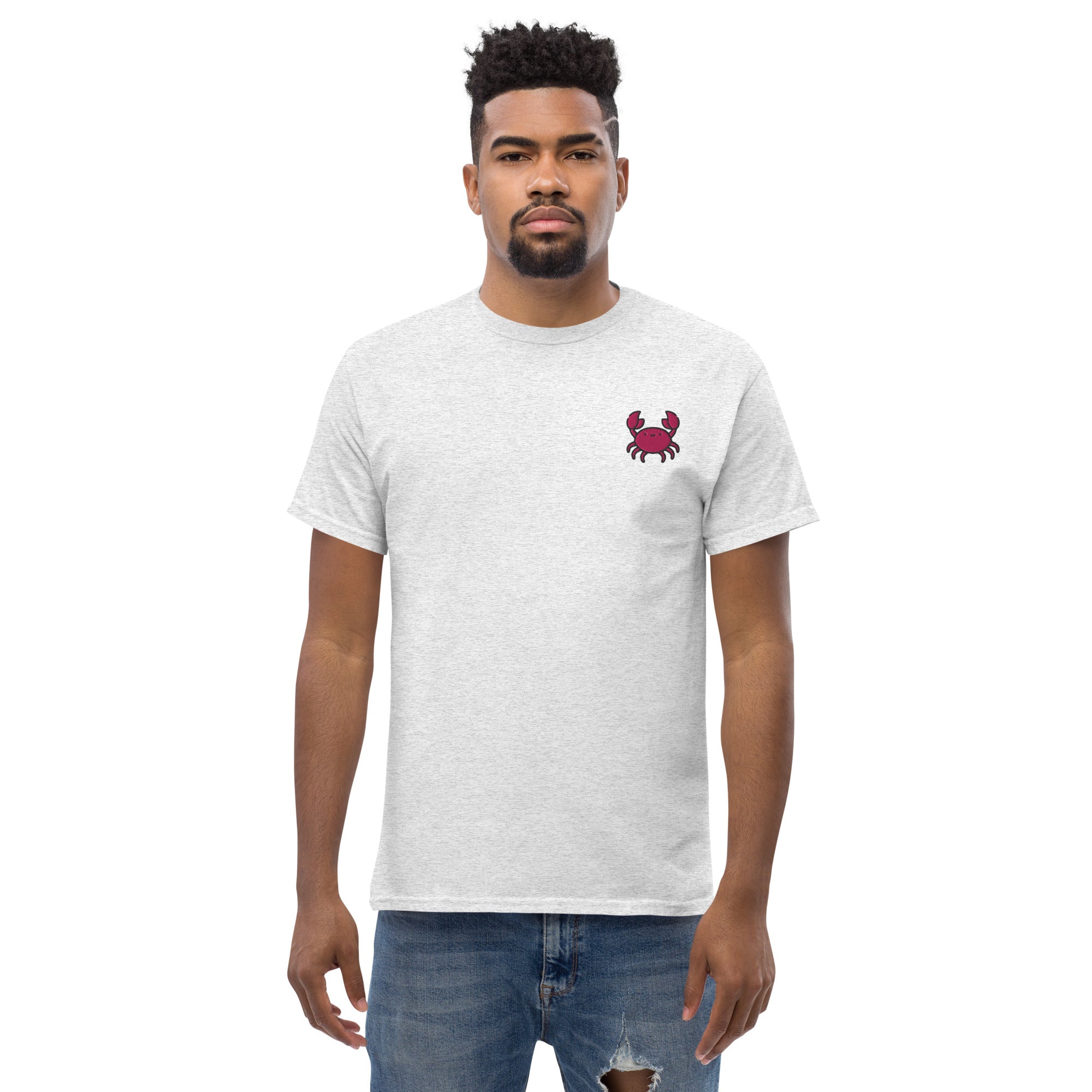 Foto di - T-shirt Ricamata Unisex – 100% Cotone – Stile Streetwear e Confortevole – Granchio-Ricamati-Biiply