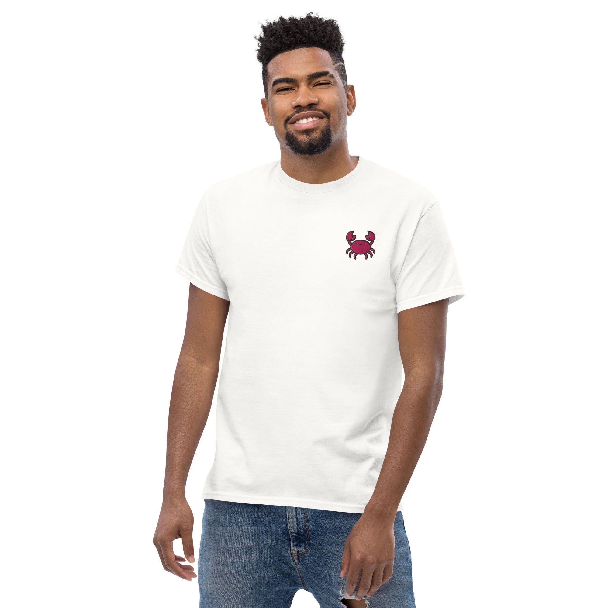 Foto di - T-shirt Ricamata Unisex – 100% Cotone – Stile Streetwear e Confortevole – Granchio-Ricamati-Biiply
