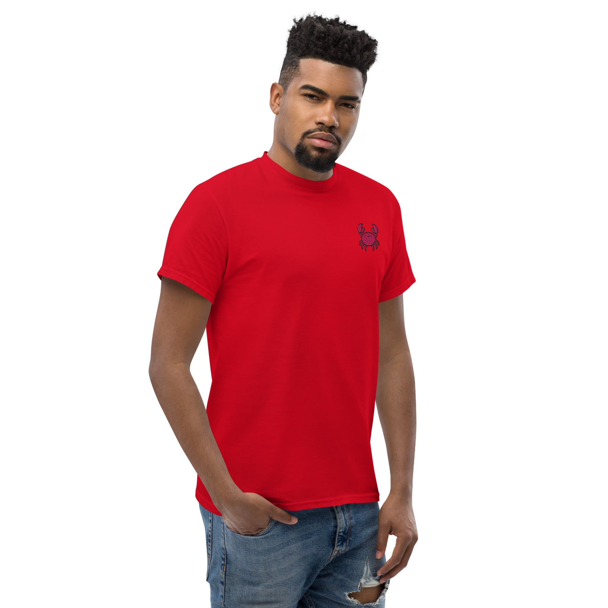 Foto di - T-shirt Ricamata Unisex – 100% Cotone – Stile Streetwear e Confortevole – Granchio-Ricamati-Biiply