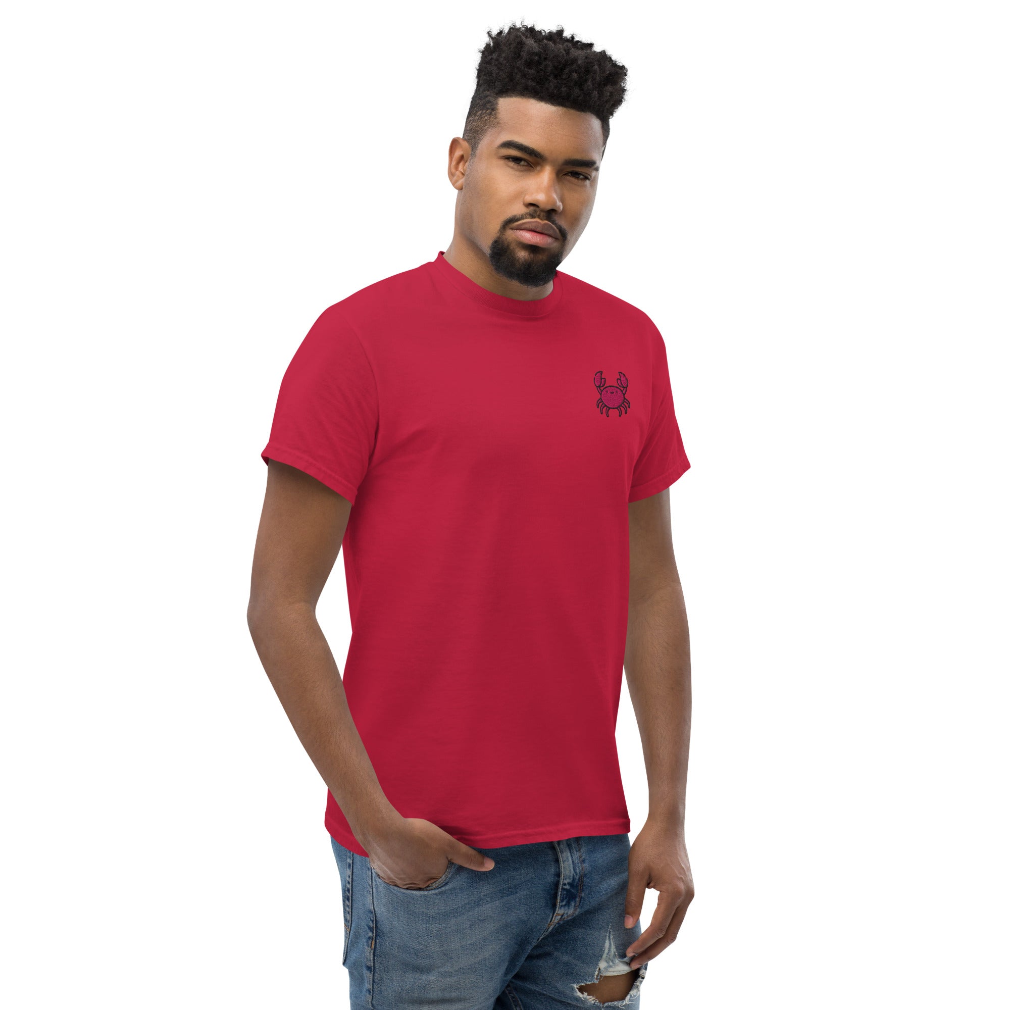Foto di - T-shirt Ricamata Unisex – 100% Cotone – Stile Streetwear e Confortevole – Granchio-Ricamati-Biiply