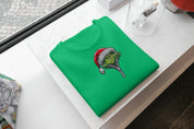 Foto di - T-shirt Ricamata Unisex – 100% Cotone – Stile Streetwear e Confortevole – Grinch Apre la Zip-Ricamati-Biiply