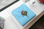 Foto di - T-shirt Ricamata Unisex – 100% Cotone – Stile Streetwear e Confortevole – Grinch Apre la Zip-Ricamati-Biiply