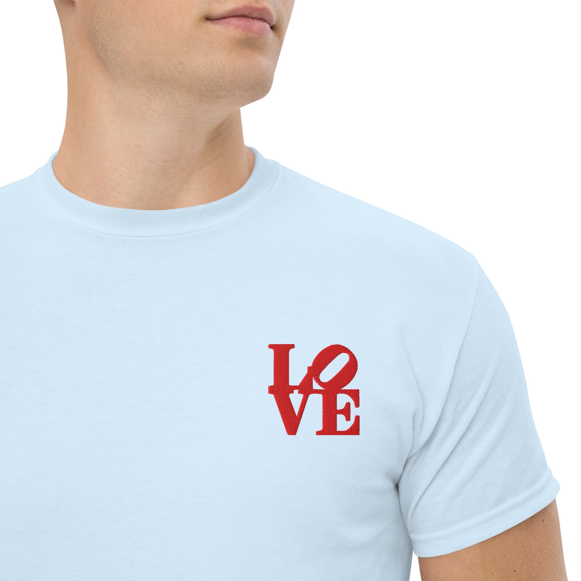 Foto di - T-shirt Ricamata Unisex – 100% Cotone – Stile Streetwear e Confortevole – Love-Ricamati-Biiply-Blu Chiaro-S-Biiply