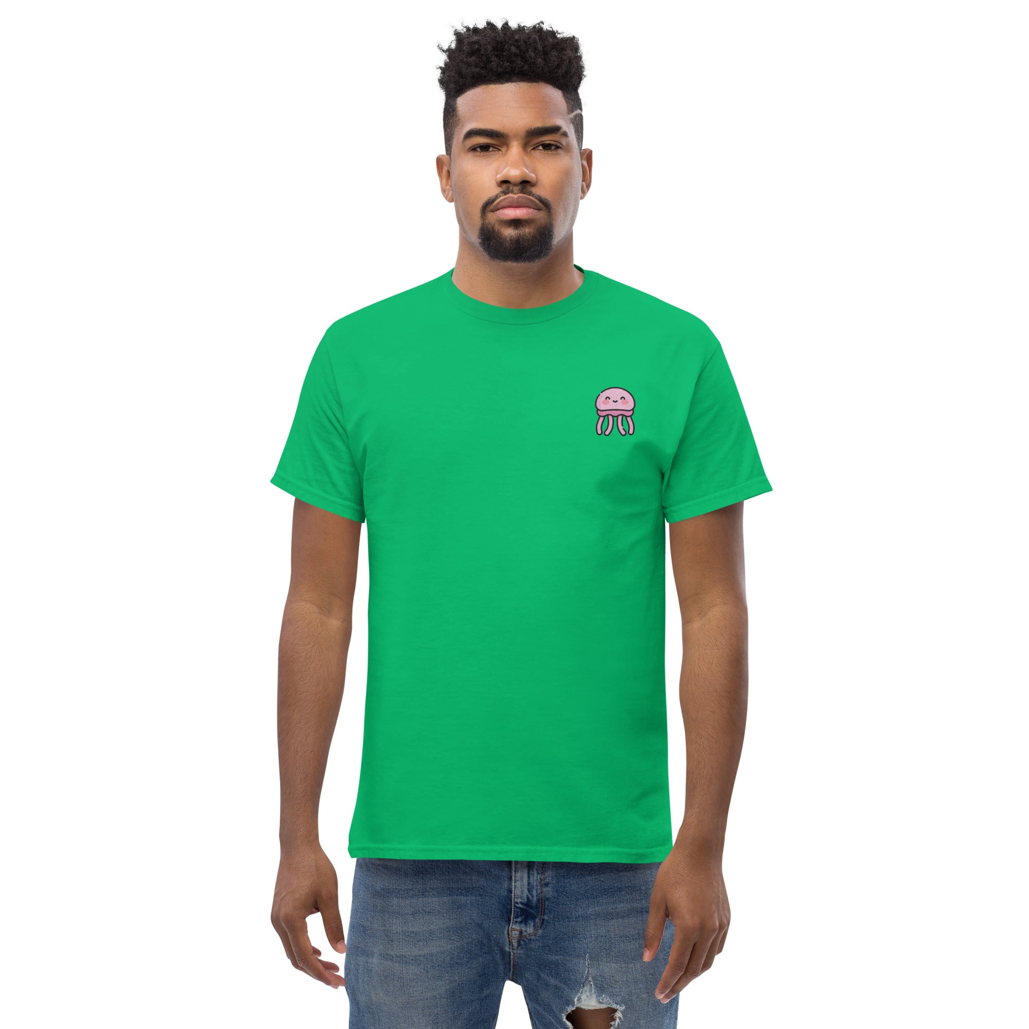 Foto di - T-shirt Ricamata Unisex – 100% Cotone – Stile Streetwear e Confortevole – Medusa Felice-Ricamati-Biiply