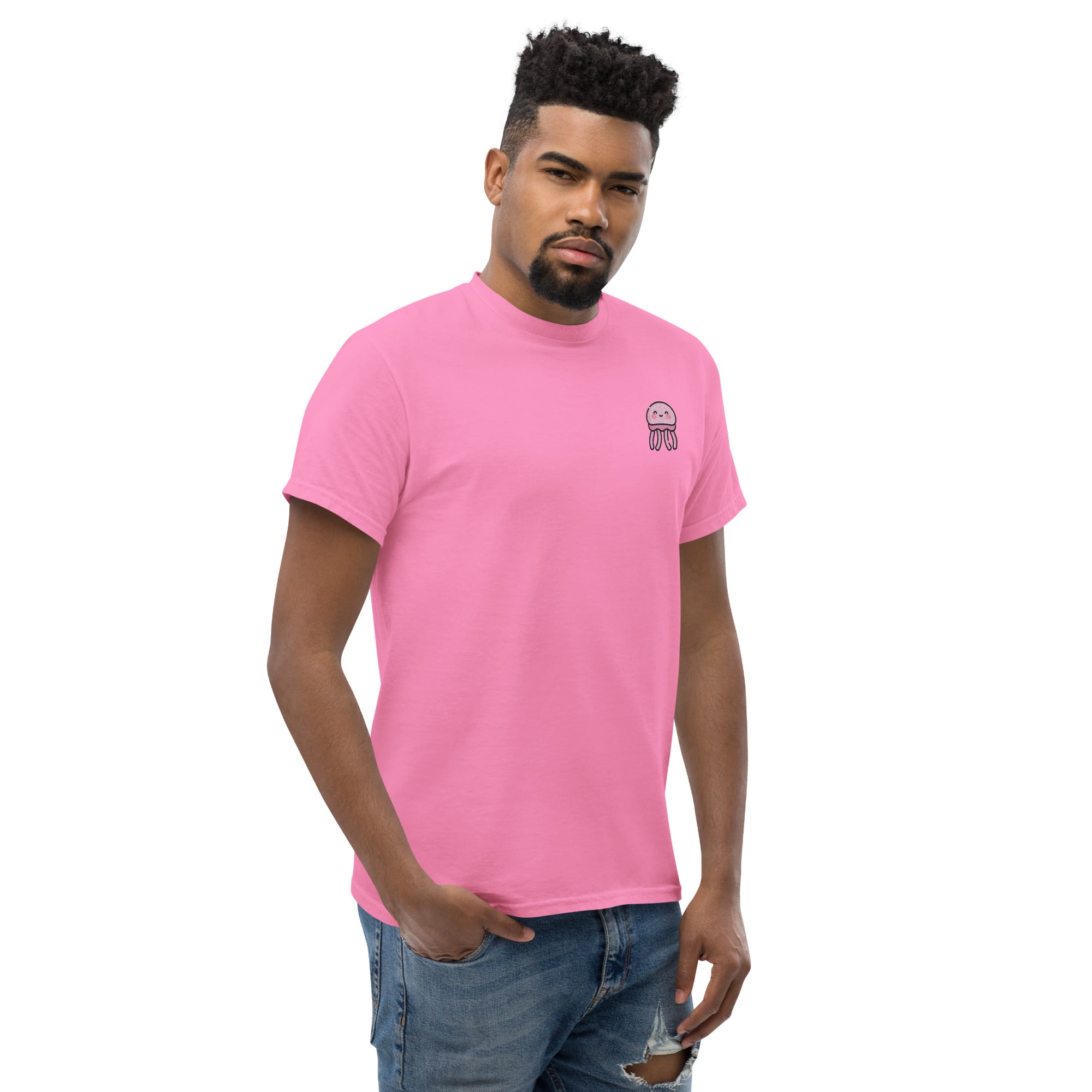 Foto di - T-shirt Ricamata Unisex – 100% Cotone – Stile Streetwear e Confortevole – Medusa Felice-Ricamati-Biiply