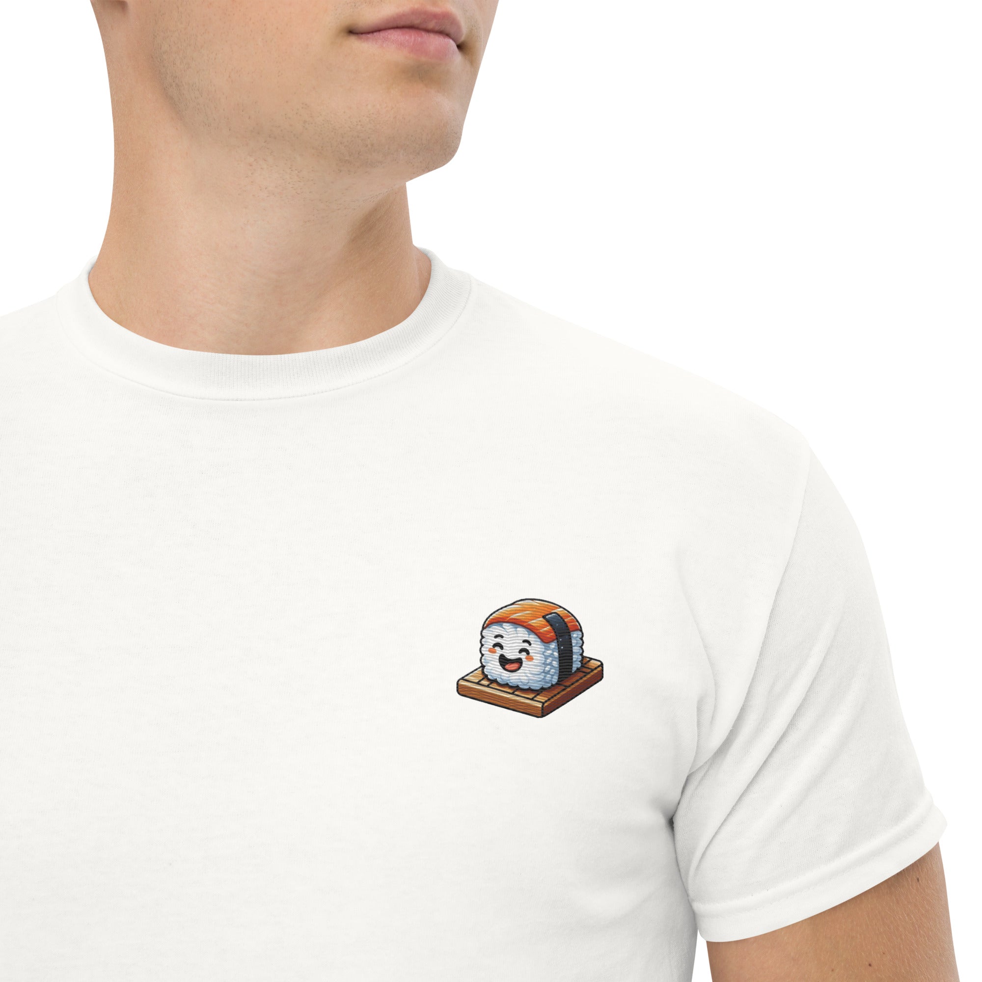 Foto di - T-shirt Ricamata Unisex – 100% Cotone – Stile Streetwear e Confortevole – Sushi Logo-Ricamati-Biiply