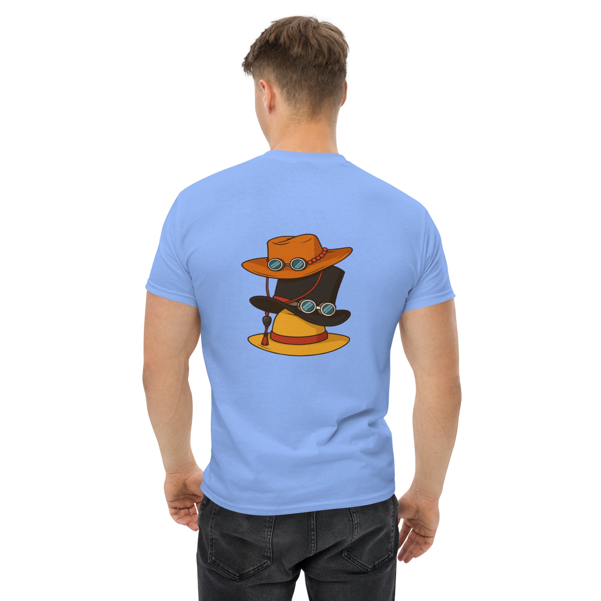 Foto di - T-shirt Stampata Posteriormente + Ricamo Anteriore Unisex – Morbida con Cappuccio e Tasca Frontale – Stile Streetwear – Cappello di Paglia-Ricamati-Biiply