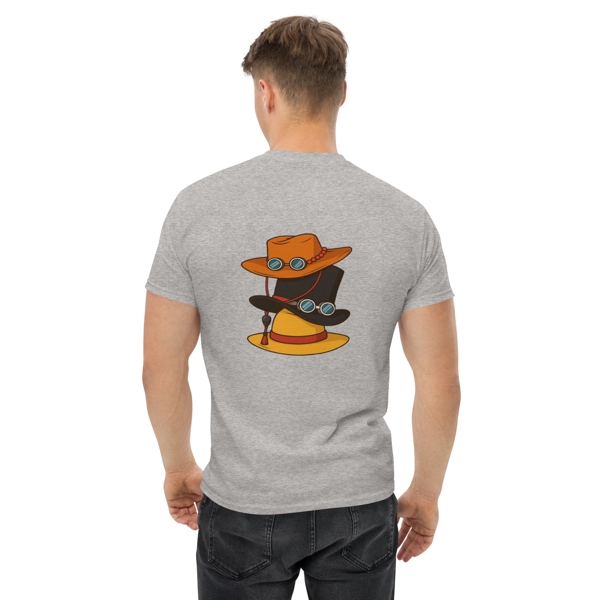 Foto di - T-shirt Stampata Posteriormente + Ricamo Anteriore Unisex – Morbida con Cappuccio e Tasca Frontale – Stile Streetwear – Cappello di Paglia-Ricamati-Biiply